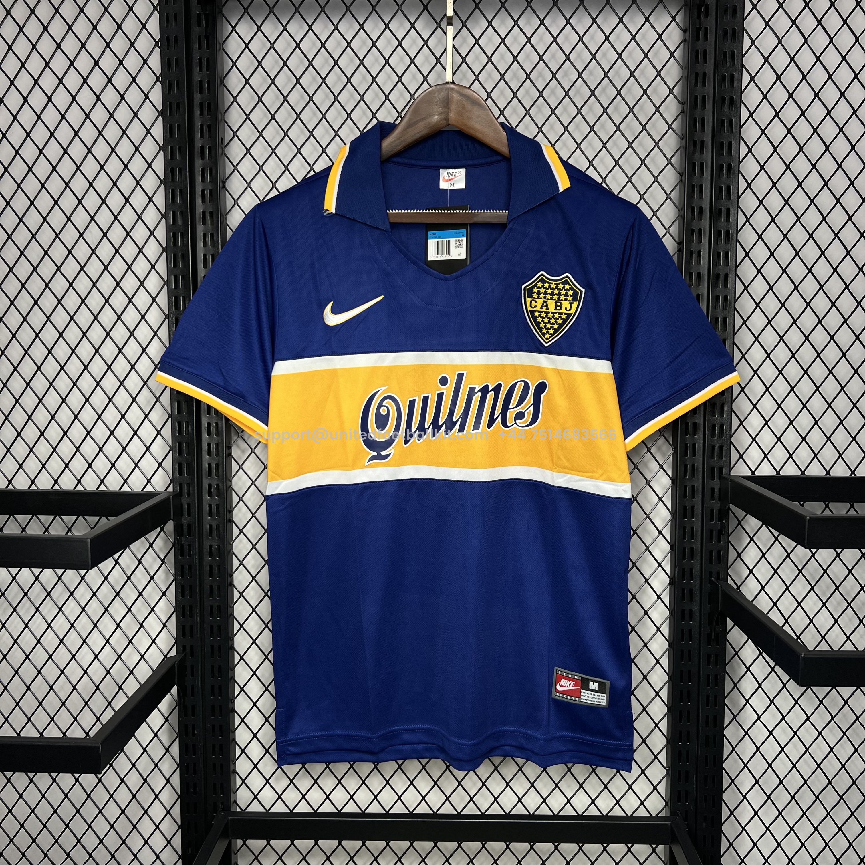 Unitedfootballkit.com | Retro Boca Juniors 1996-97 Home Stadium Jersey -Customize Name, Number and Patch | Worldwide Shipping