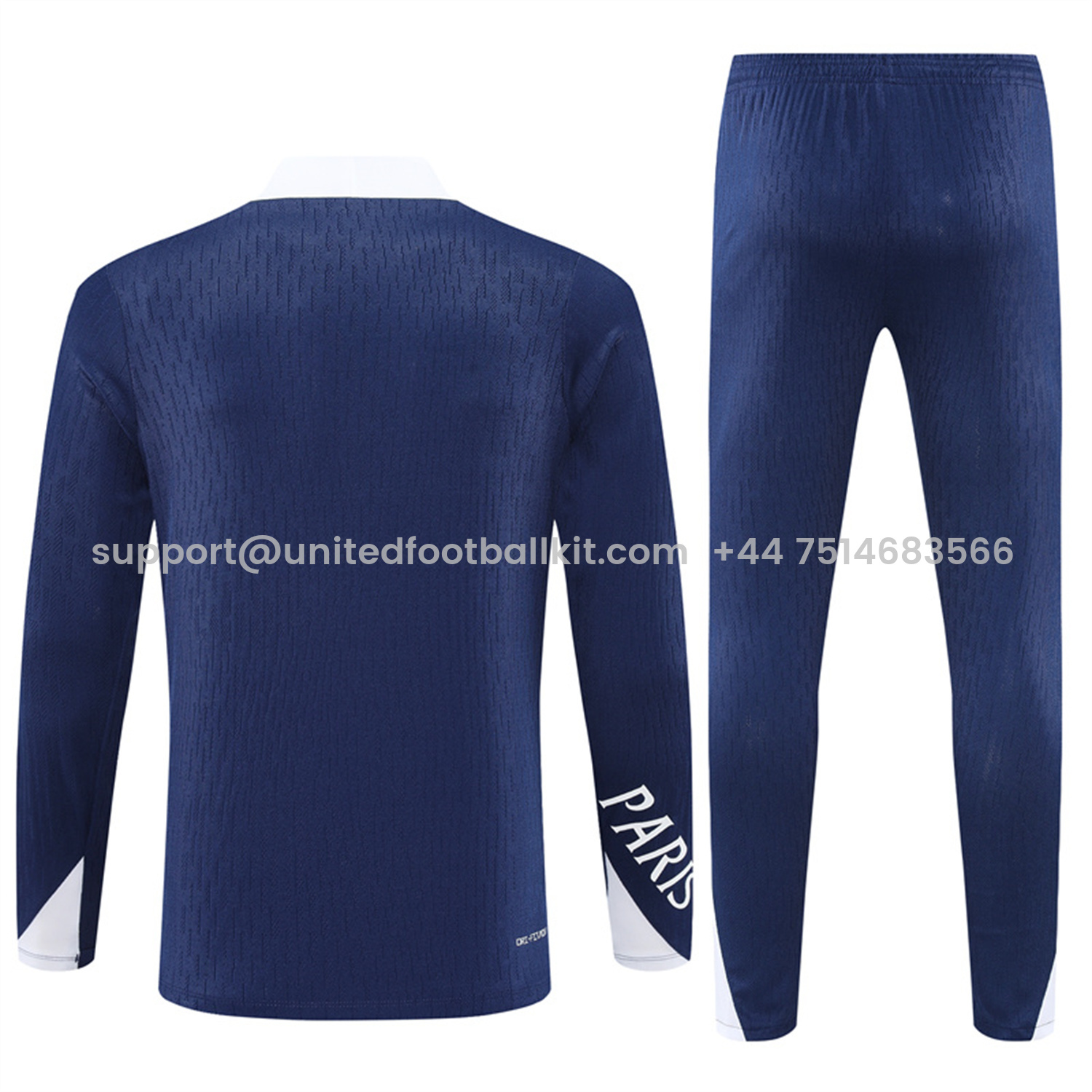 Unitedfootballkit.com | Paris Saint-Germain PSG 25-26 Long Sleeves Training Set - Royal Blue Top & Royal Blue Pants -Customize Name, Number and Patch | Worldwide Shipping