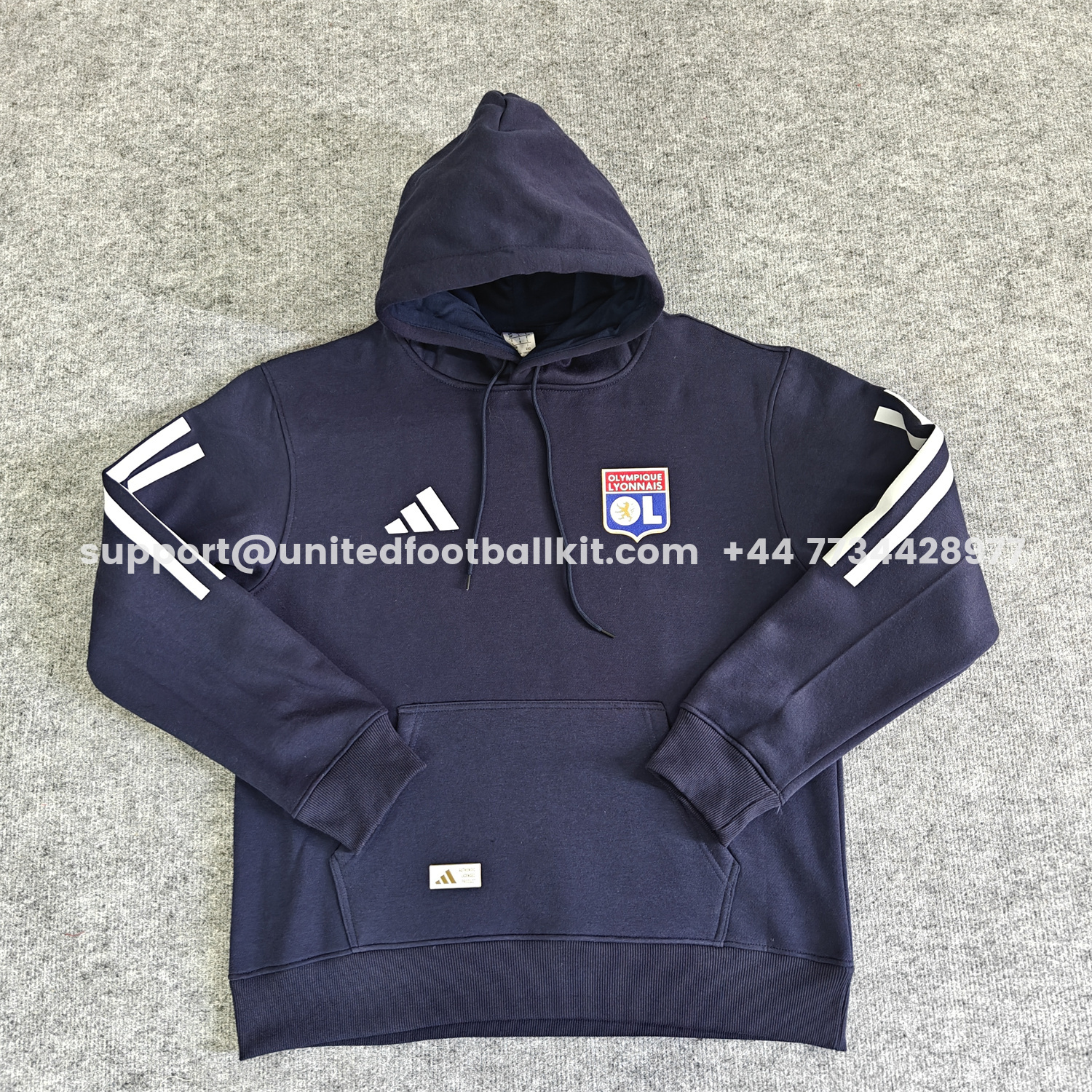 Unitedfootballkit.com | Lyon 25-26 Home Unisex Pullover Hoodie -Customize Name, Number and Patch | Worldwide Shipping