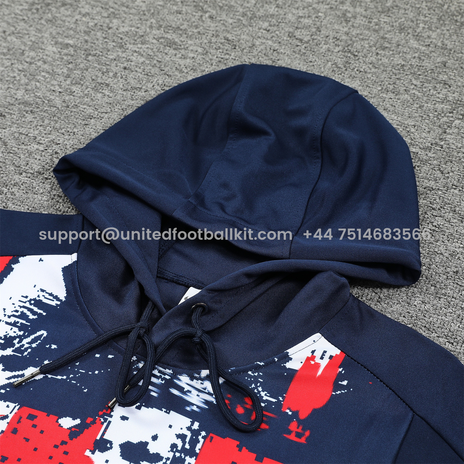Unitedfootballkit.com | Paris Saint-Germain PSG 24-25 Training Hoodie Set - Royal Blue Hoodie and Pants -Customize Name, Number and Patch | Worldwide Shipping