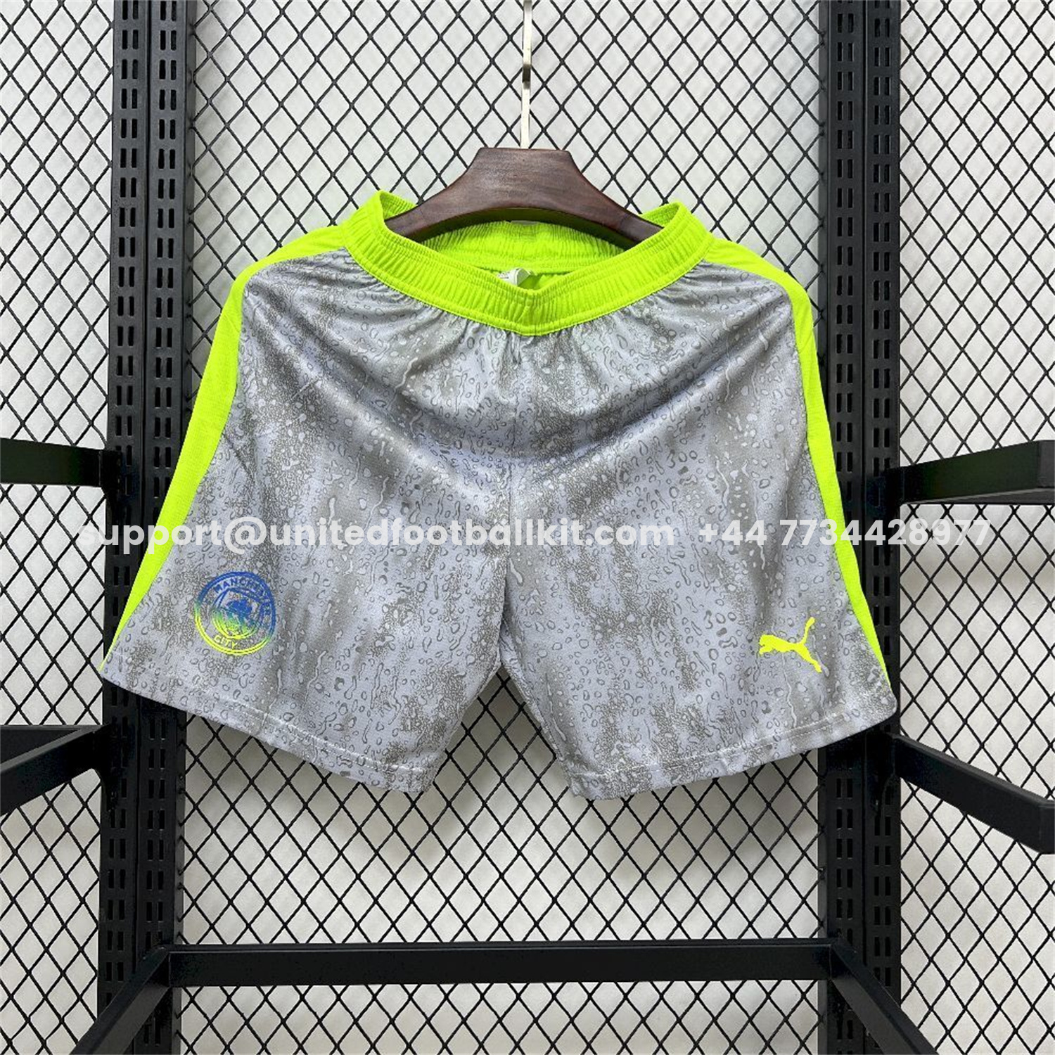 Unitedfootballkit.com | Manchester City 25-26 Third Grey Shorts - Fans Version -Customize Name, Number and Patch | Worldwide Shipping