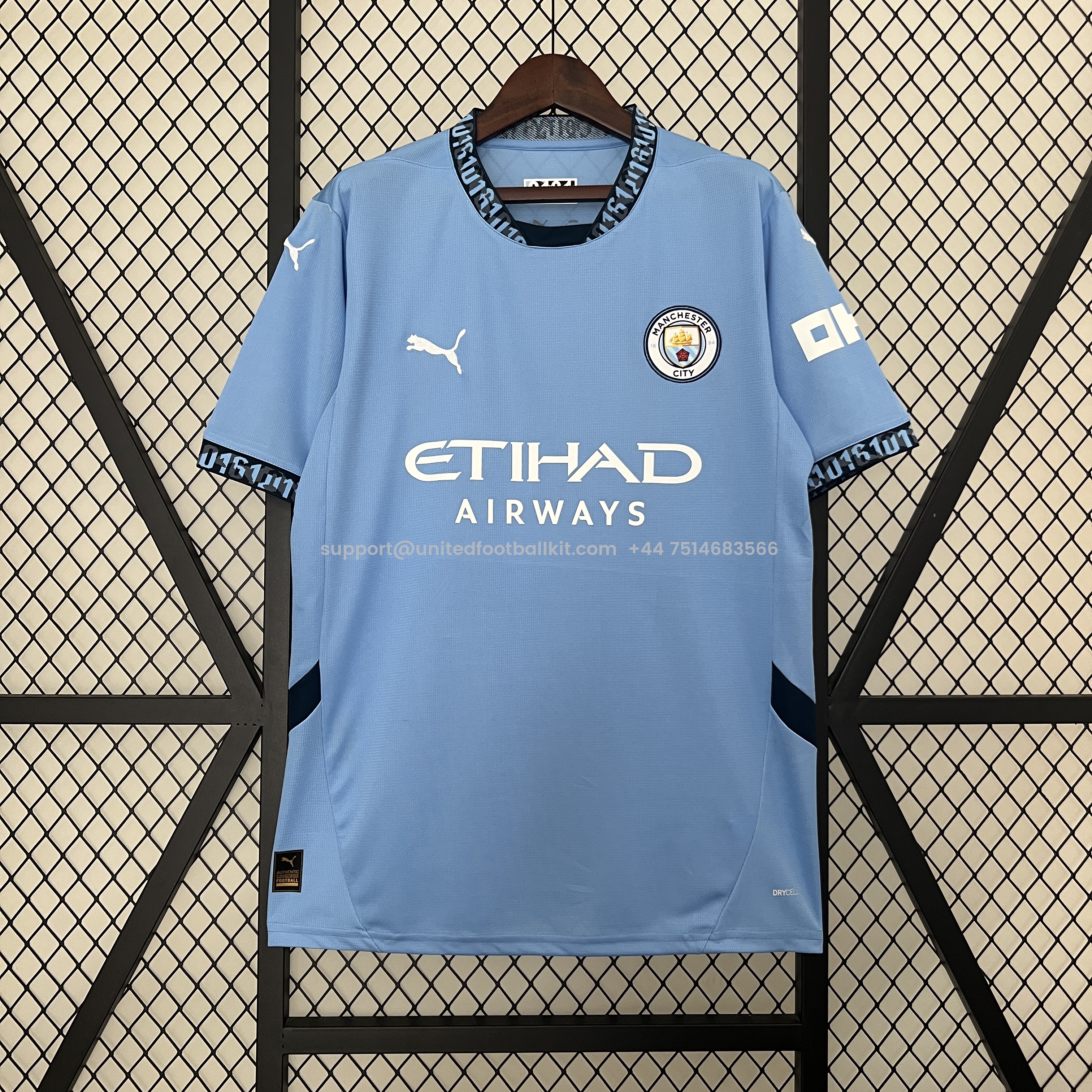 Unitedfootballkit.com | Manchester City 24-25 Home Stadium Jersey - Fans Version -Customize Name, Number and Patch | Worldwide Shipping