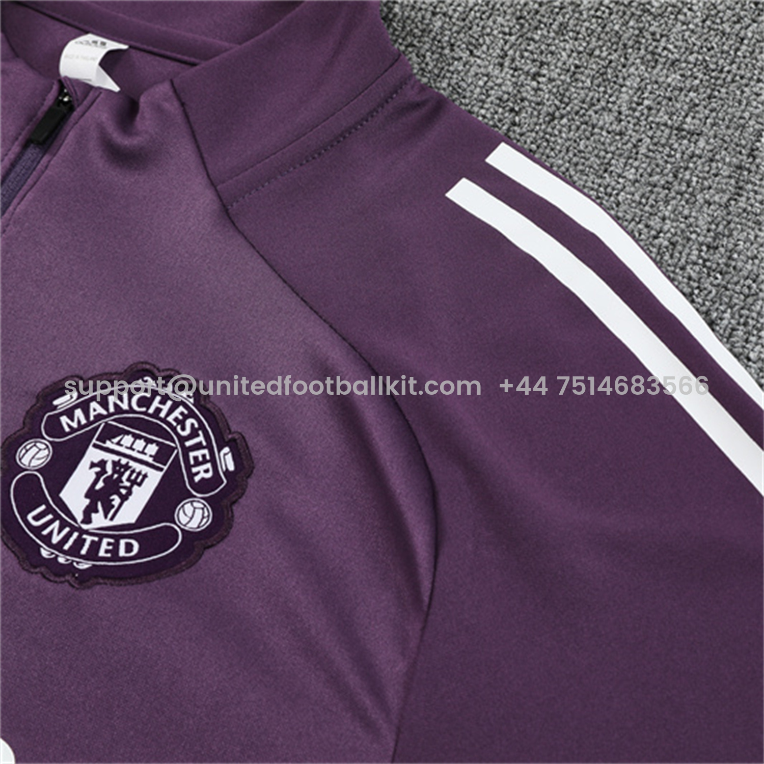 Unitedfootballkit.com | Manchester United 25-26 Long Sleeves Training Set - Purple Top & Black Pants -Customize Name, Number and Patch | Worldwide Shipping