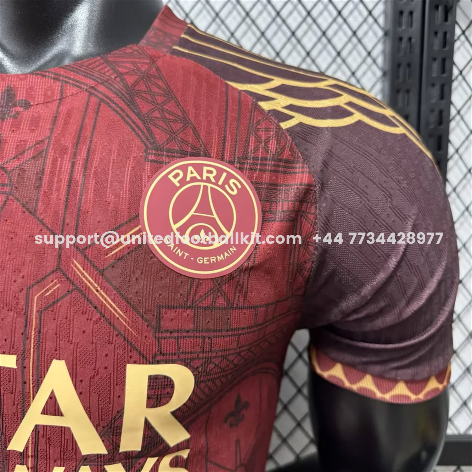 Unitedfootballkit.com | Paris Saint-Germain PSG 25-26 Red Eiffel Tower Concept Special Jersey - Player Version -Customize Name, Number and Patch | Worldwide Shipping