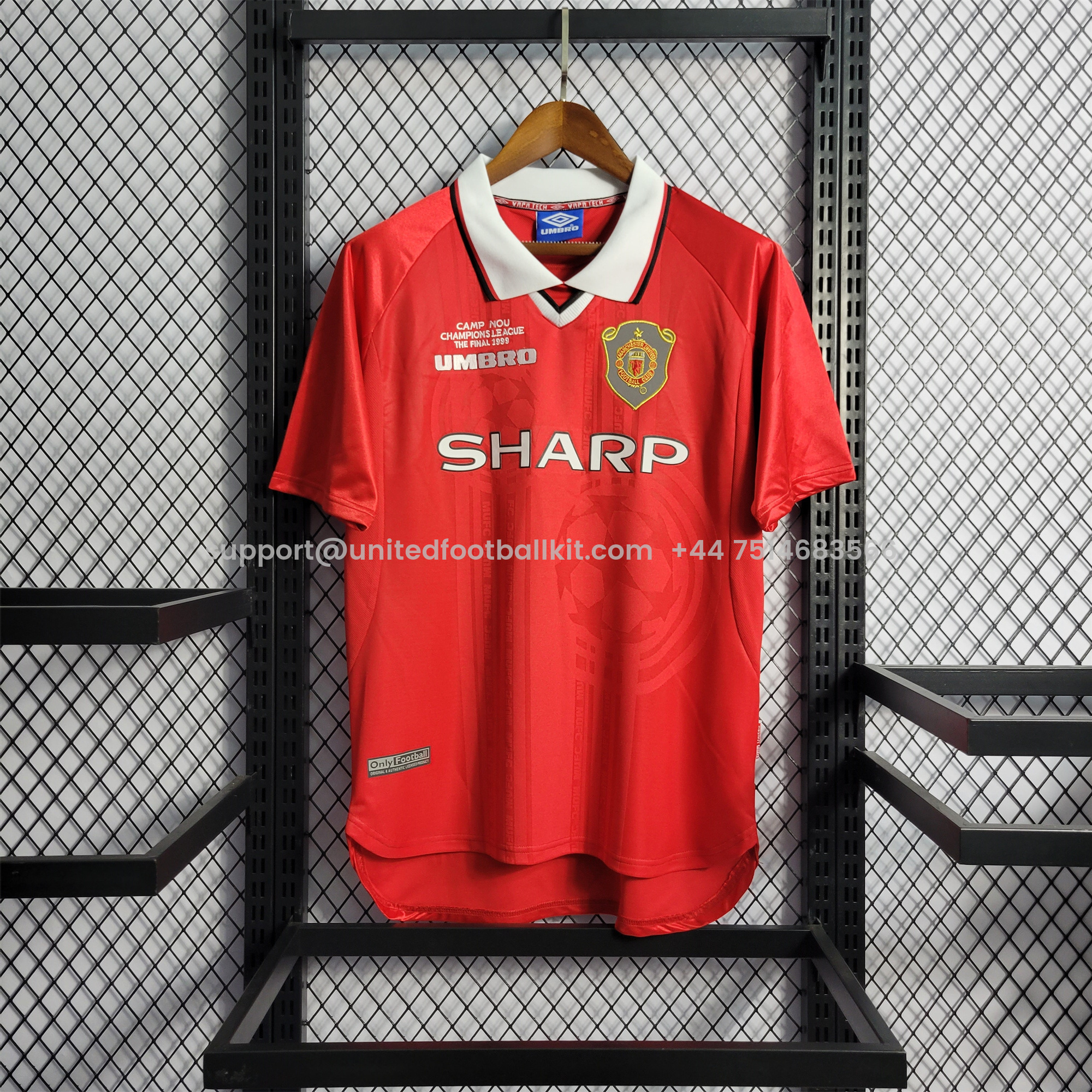 Unitedfootballkit.com | Retro Manchester United 99-00 Home Jersey -Customize Name, Number and Patch | Worldwide Shipping