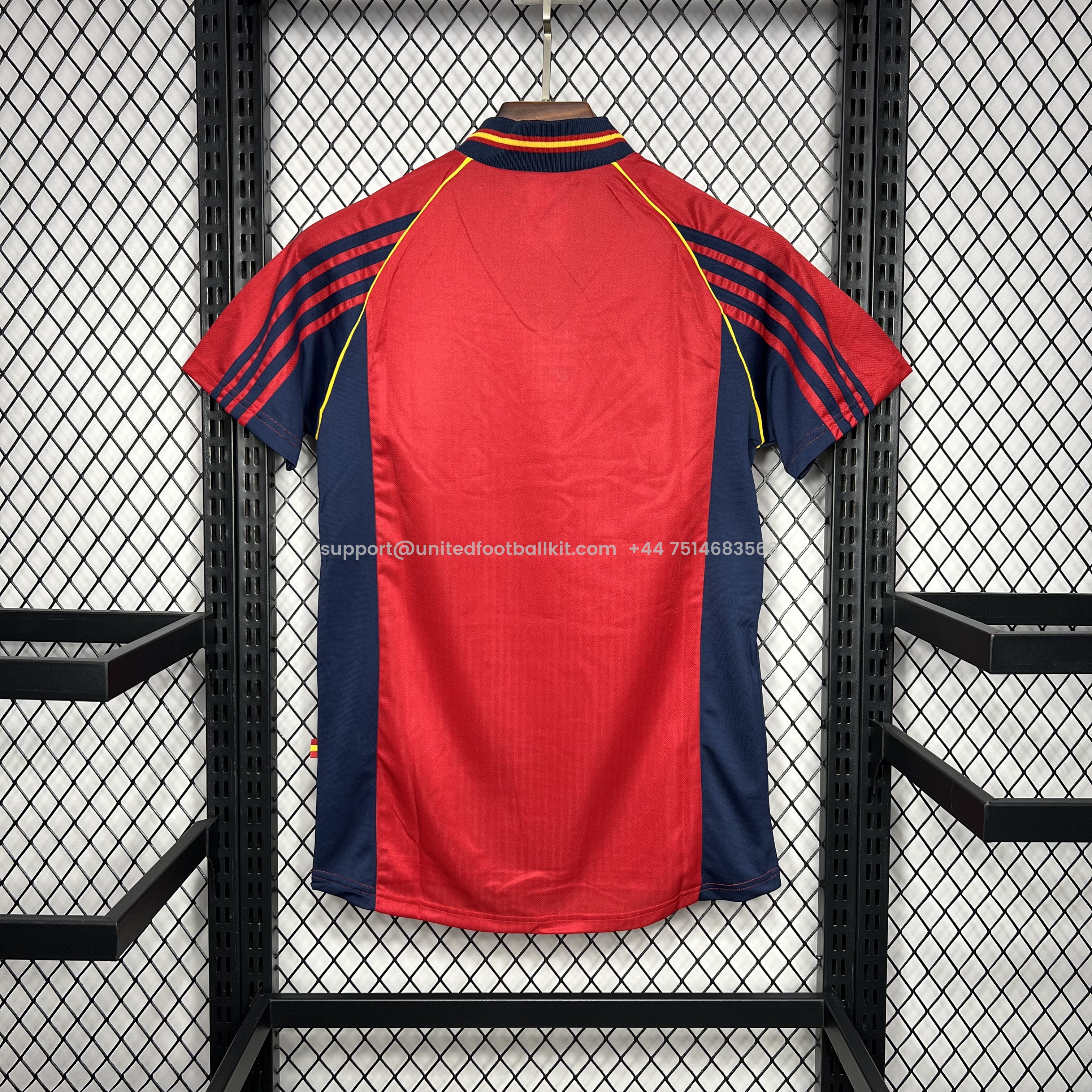 Unitedfootballkit.com | Retro Spain 1998 Home Stadium Jersey -Customize Name, Number and Patch | Worldwide Shipping