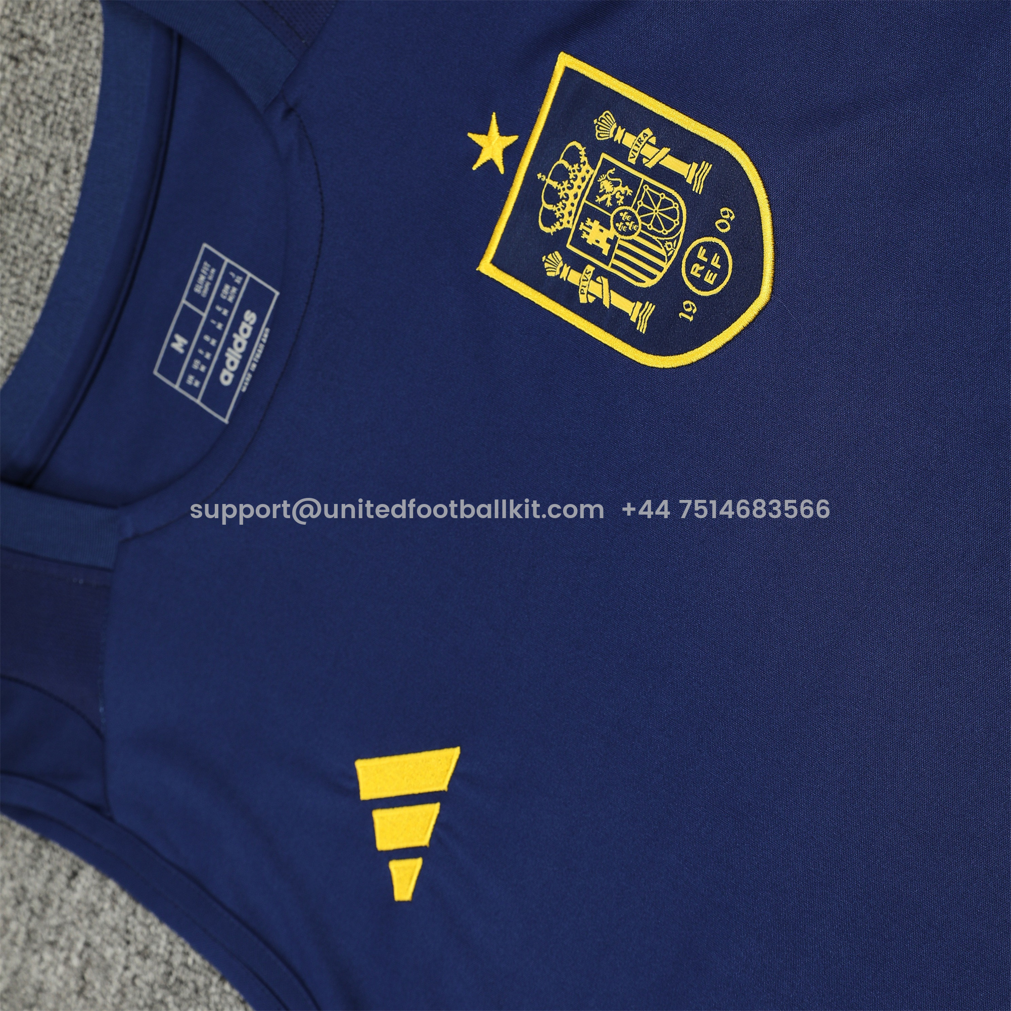 Unitedfootballkit.com | Spain 24-25 Vest Training Set - Deep Blue -Customize Name, Number and Patch | Worldwide Shipping