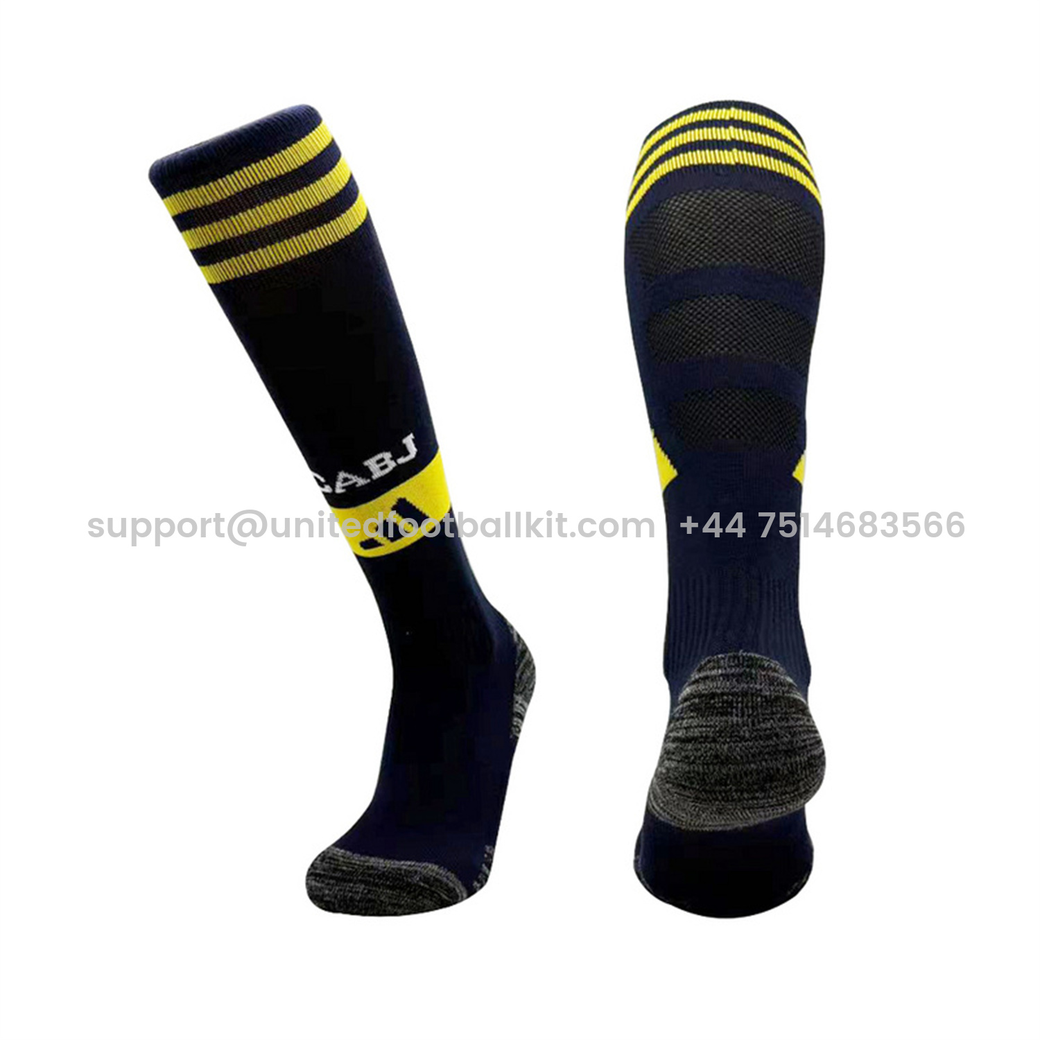 Unitedfootballkit.com | Boca Juniors 25-26 Home Socks - Black -Customize Name, Number and Patch | Worldwide Shipping