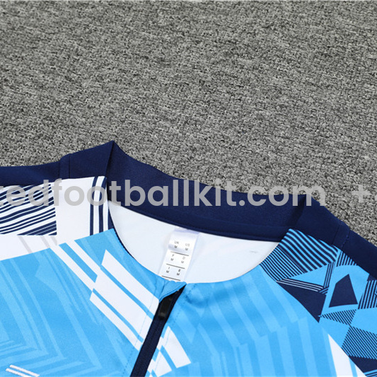 Unitedfootballkit.com | Napoli 24-25 Pre-Match Long Sleeve Training Set - Light Blue Top and Deep Blue Pants -Customize Name, Number and Patch | Worldwide Shipping