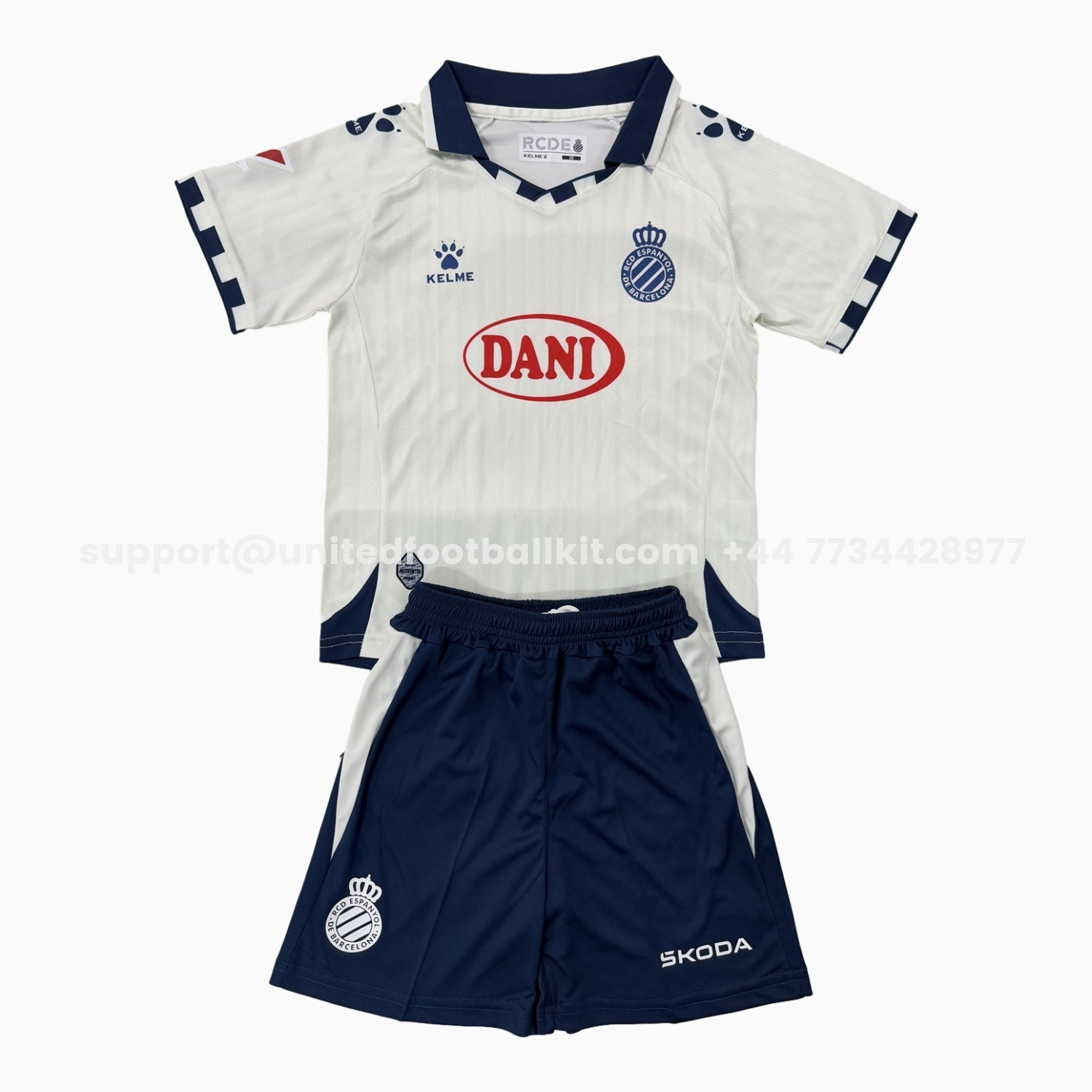 Unitedfootballkit.com | RCD Espanyol 25-26 Away Kids Kit -Customize Name, Number and Patch | Worldwide Shipping