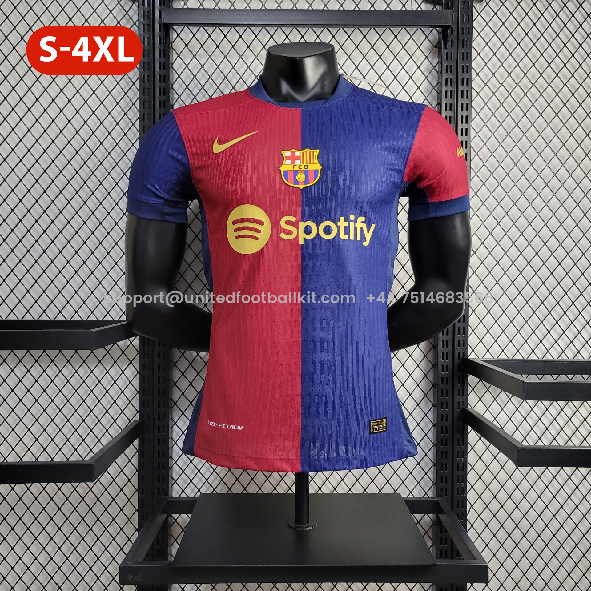 Unitedfootballkit.com | Barcelona 24-25 Home Stadium Jersey - Player Version -Customize Name, Number and Patch | Worldwide Shipping