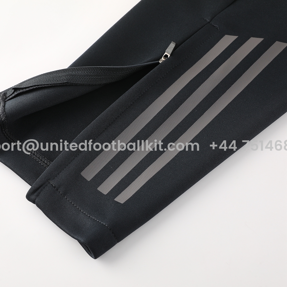 Unitedfootballkit.com | Real Madrid 24-25 Jacket Training Tracksuit - Light Pink Top and Deep Grey Pants -Customize Name, Number and Patch | Worldwide Shipping