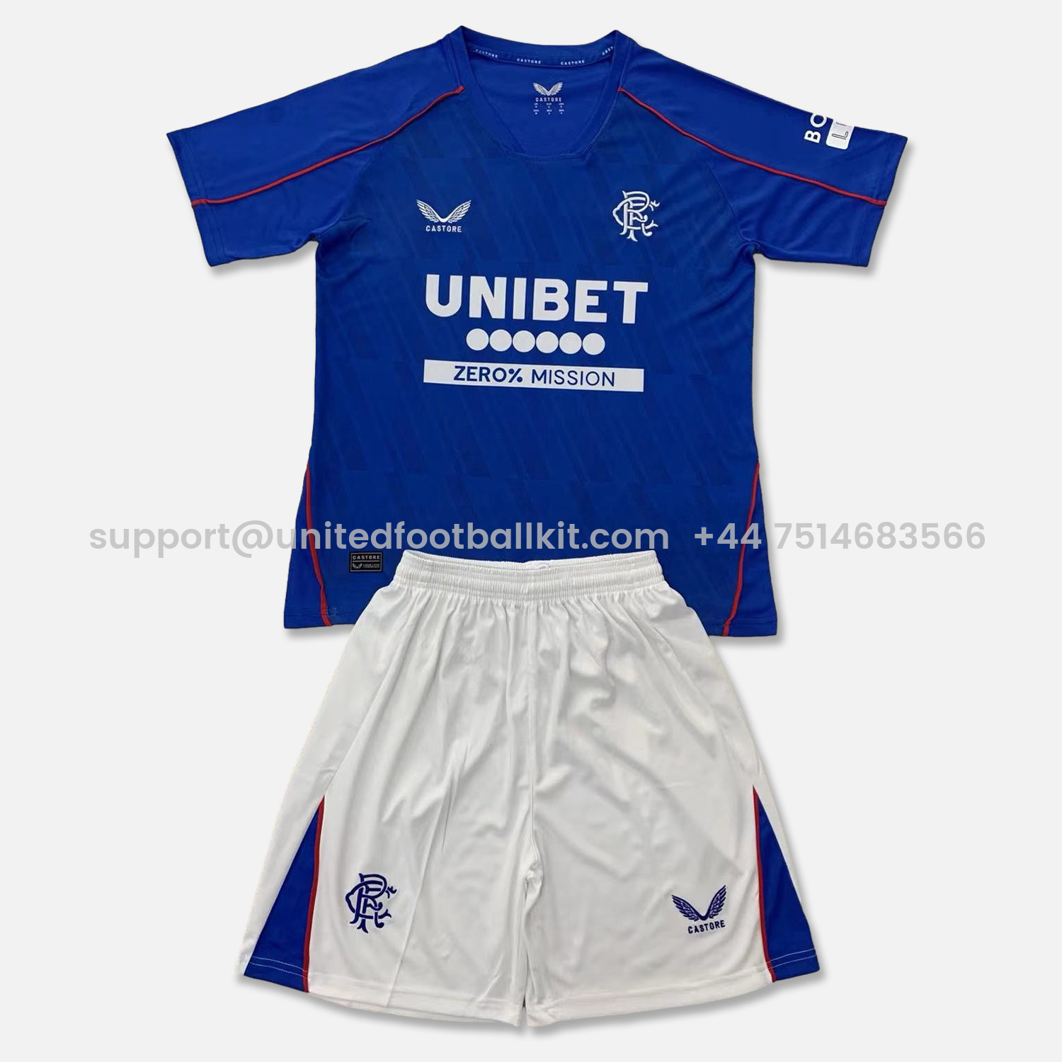 Unitedfootballkit.com | Glasgow Rangers 24-25 Home Men's Adult Jersey Set - Fans Version -Customize Name, Number and Patch | Worldwide Shipping
