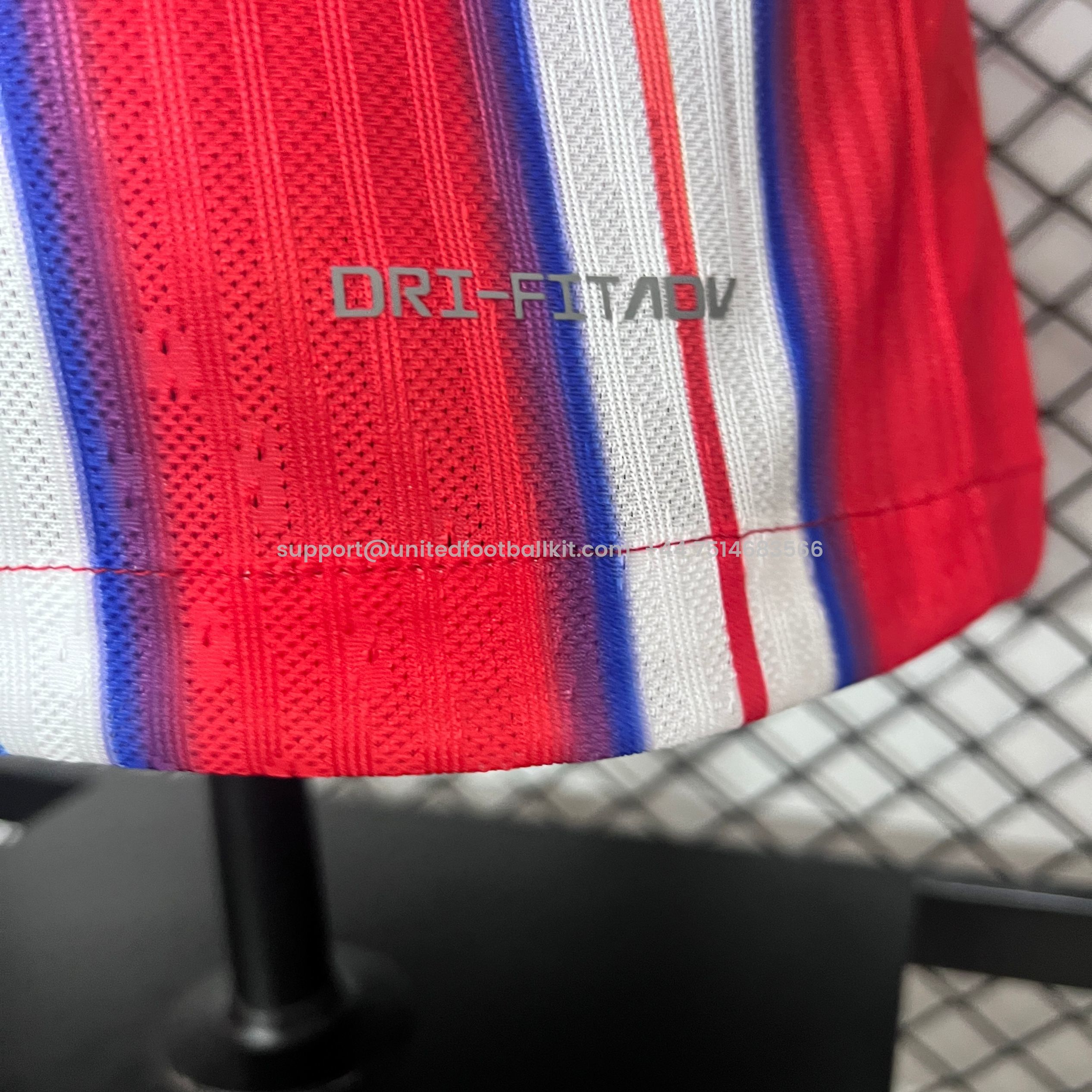 Unitedfootballkit.com | Atletico Madrid 24-25 Home Long Sleeve Jersey - Player Version -Customize Name, Number and Patch | Worldwide Shipping