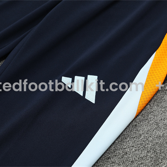 Unitedfootballkit.com | Real Madrid 24-25 Kids Long Sleeve Training Set - Player Version - Royal Blue -Customize Name, Number and Patch | Worldwide Shipping