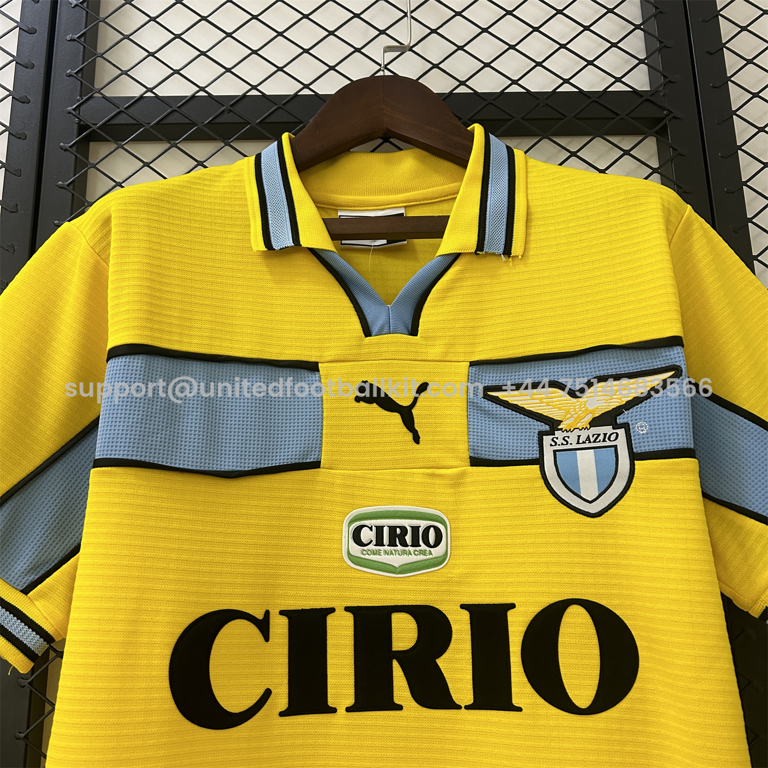 Unitedfootballkit.com | Retro Lazio 98-99 Yellow Away Jersey -Customize Name, Number and Patch | Worldwide Shipping