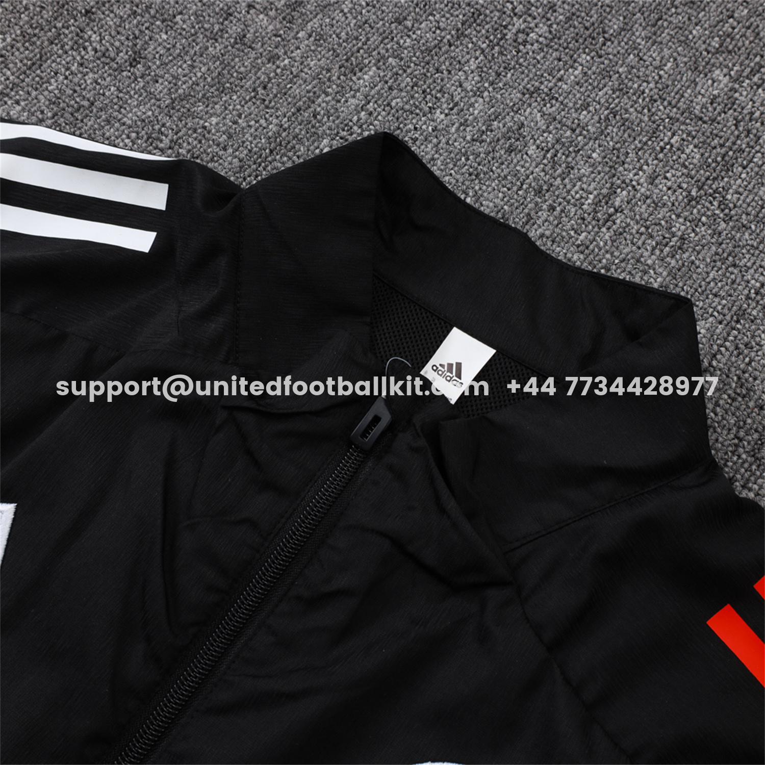 Unitedfootballkit.com | Ajax 25-26 Windbreaker Training Set - Black Top and Pants -Customize Name, Number and Patch | Worldwide Shipping