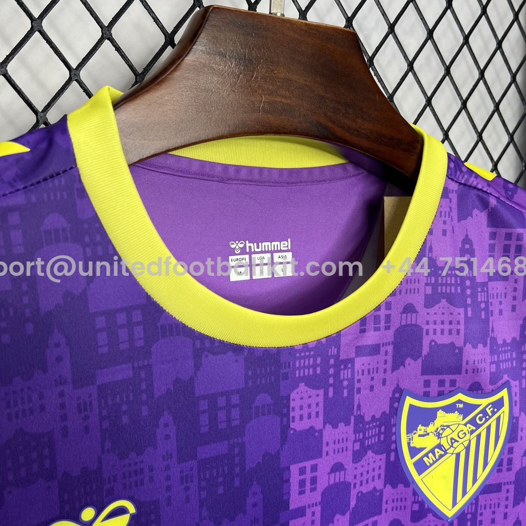 Unitedfootballkit.com | Malaga 24-25 Purple Pre-Match Jersey - Fans Version -Customize Name, Number and Patch | Worldwide Shipping