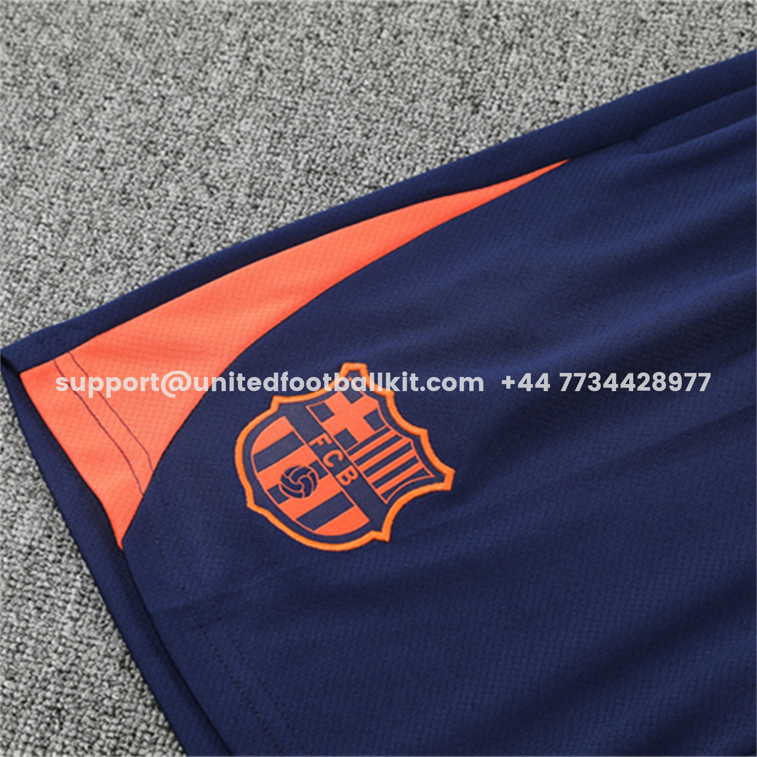 Unitedfootballkit.com | Barcelona 25-26 Short-Sleeve Training Set - Red Blue Line Top & Blue Shorts -Customize Name, Number and Patch | Worldwide Shipping