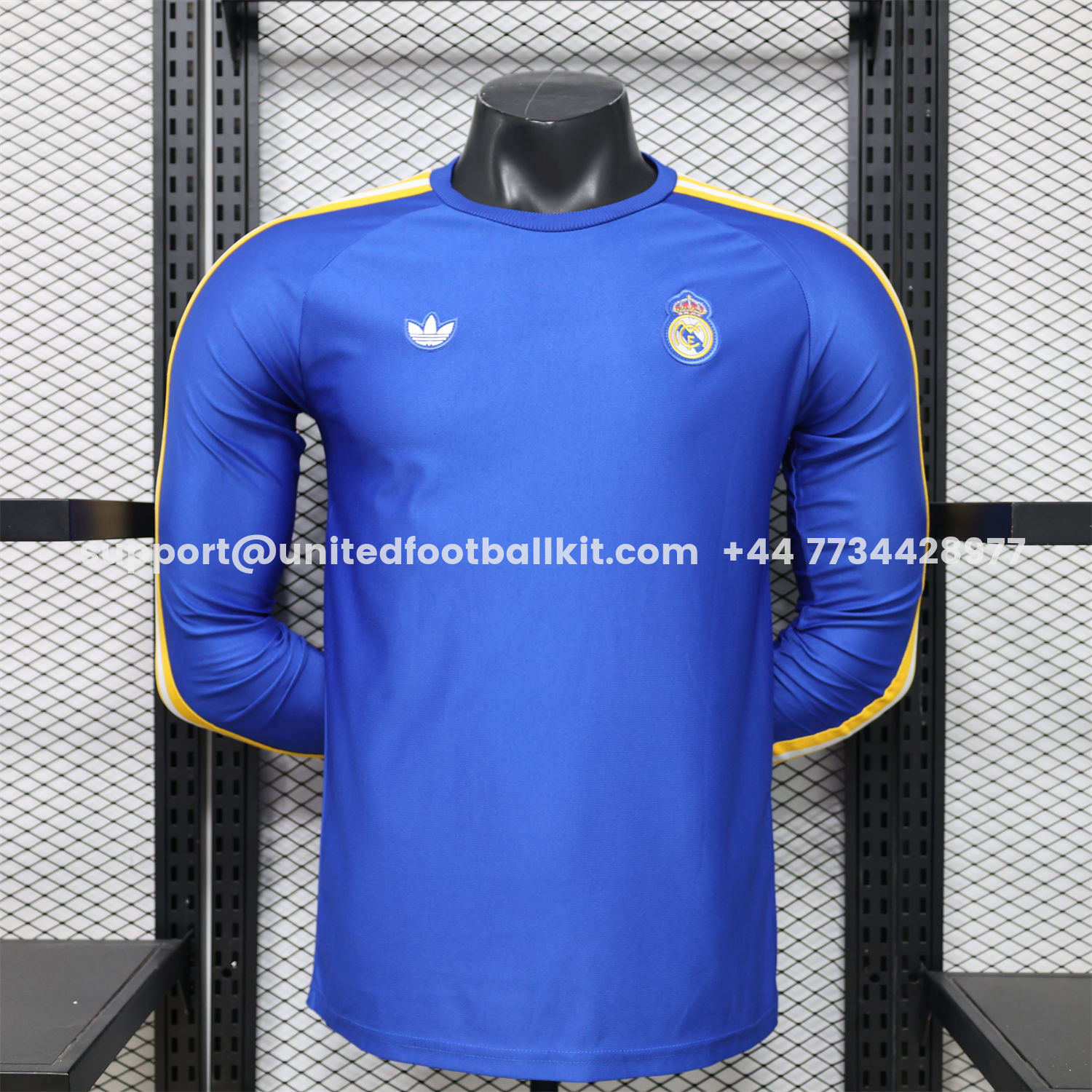 Unitedfootballkit.com | Real Madrid 26-27 Blue Casual Long Sleeves Jersey - Player Version -Customize Name, Number and Patch | Worldwide Shipping
