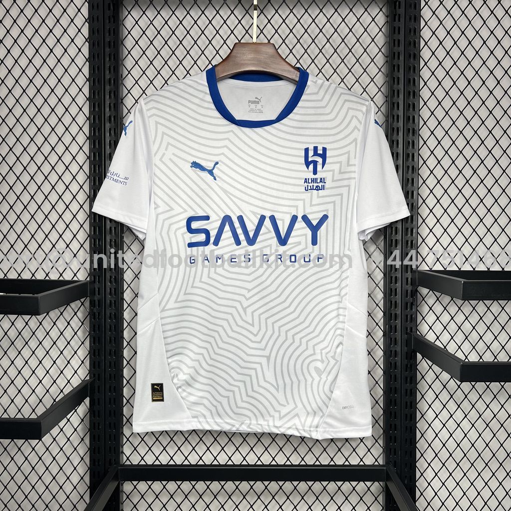 Unitedfootballkit.com | Al Hilal Riyadh Crescent 24-25 Away Jersey - Fans Version -Customize Name, Number and Patch | Worldwide Shipping