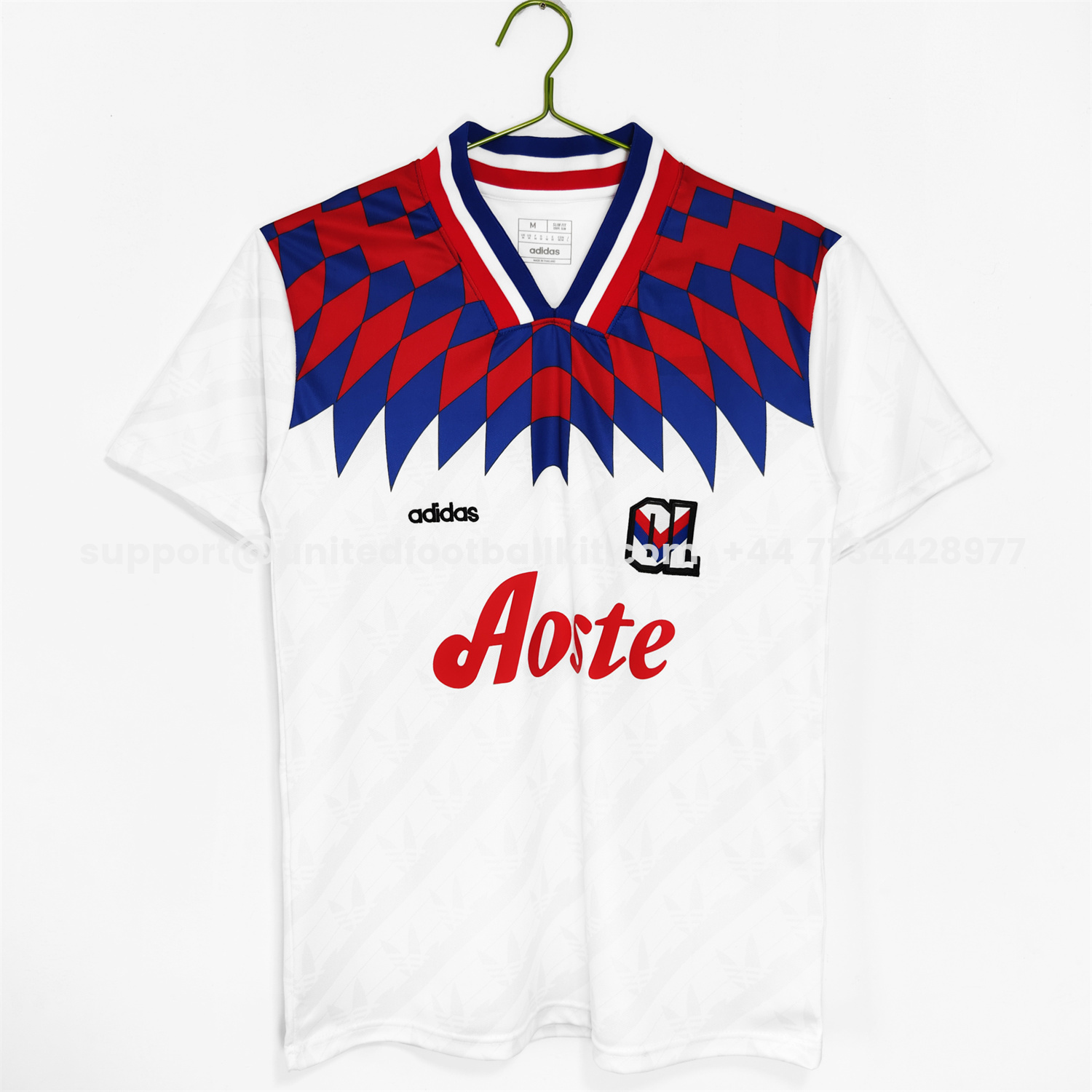 Unitedfootballkit.com | Retro Lyon 1995-96 Home Jersey -Customize Name, Number and Patch | Worldwide Shipping