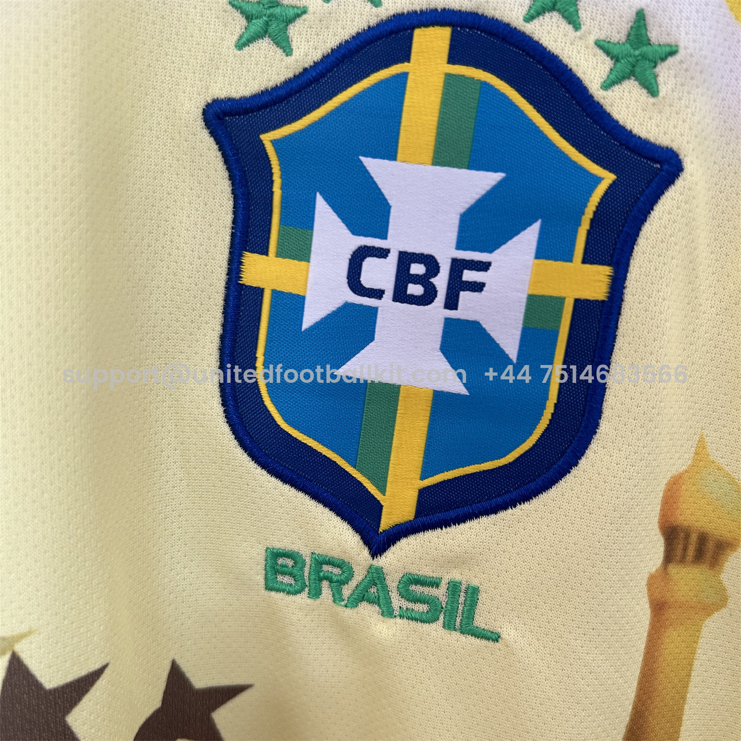 Unitedfootballkit.com | Brazil 2025-26 Church Silhouette Yellow Jersey - Fans Version -Customize Name, Number and Patch | Worldwide Shipping