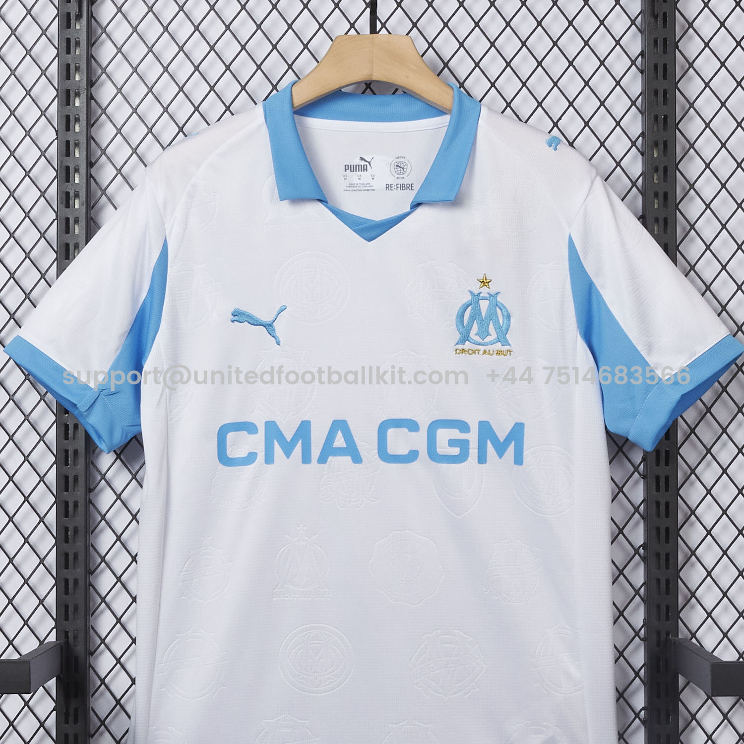 Unitedfootballkit.com | Marseille 25-26 Home Jersey - Fans Version -Customize Name, Number and Patch | Worldwide Shipping