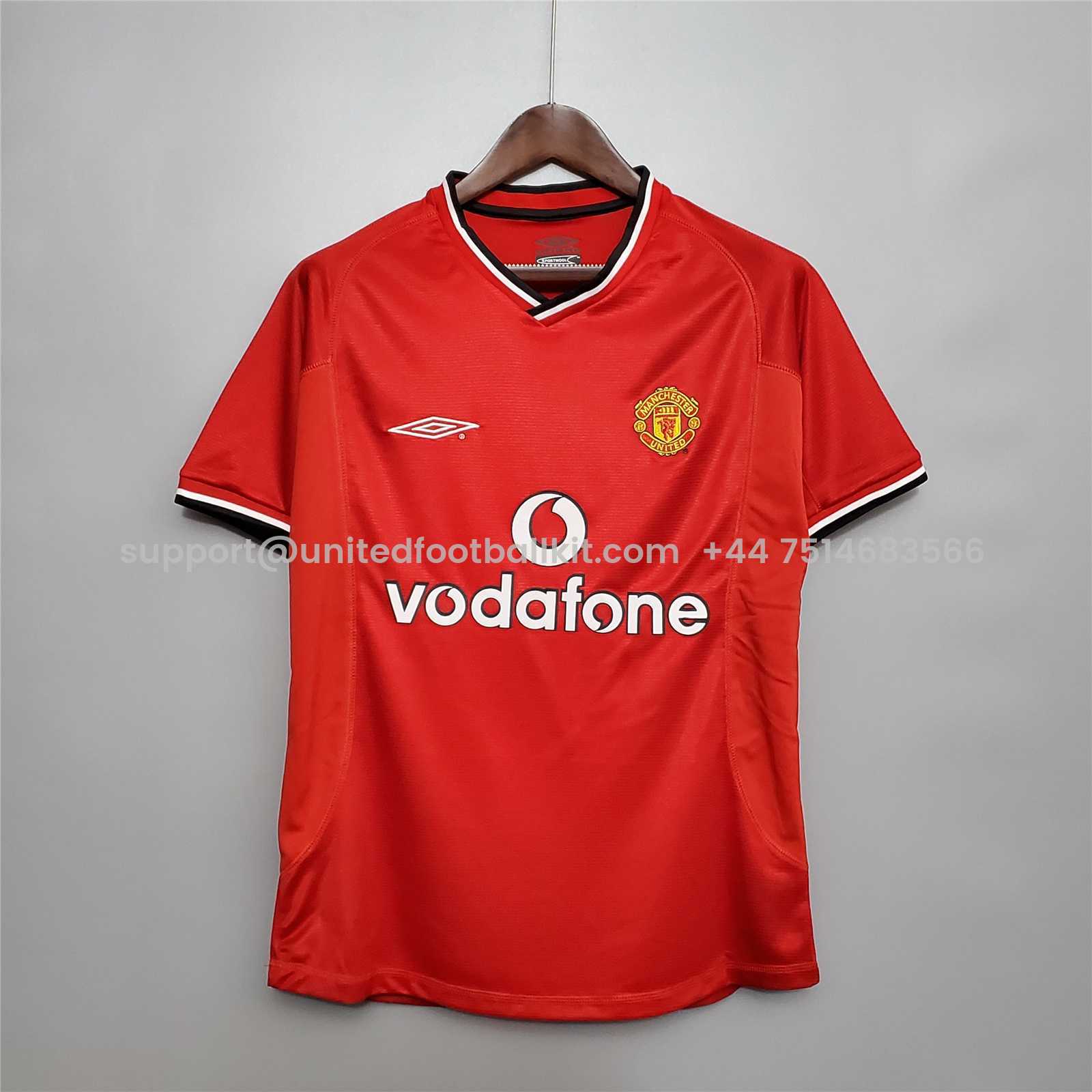 Unitedfootballkit.com | Retro Manchester United 00-02 Home Jersey -Customize Name, Number and Patch | Worldwide Shipping