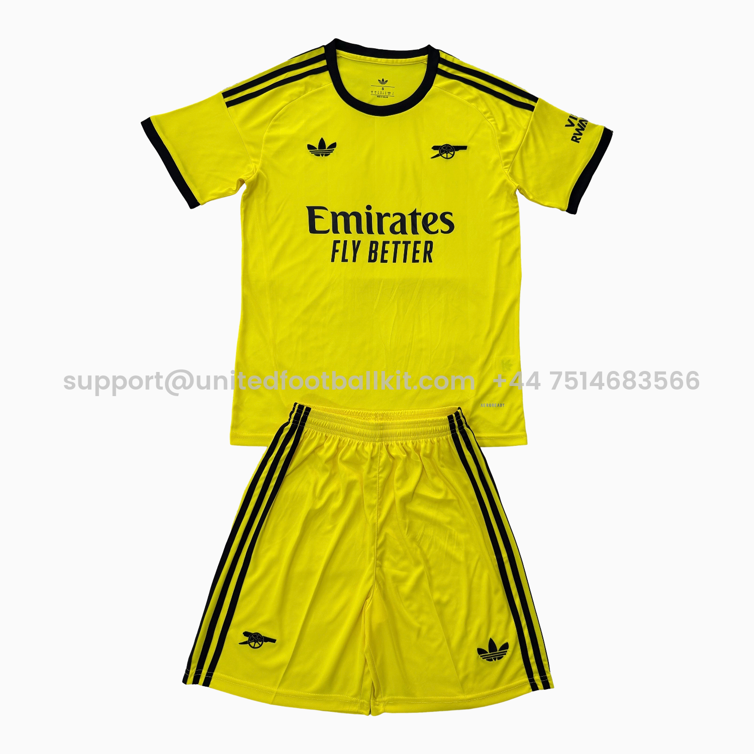 Unitedfootballkit.com | Arsenal 25-26 Yellow Goalkeeper Men's Adult Jersey Set - Fans Version -Customize Name, Number and Patch | Worldwide Shipping
