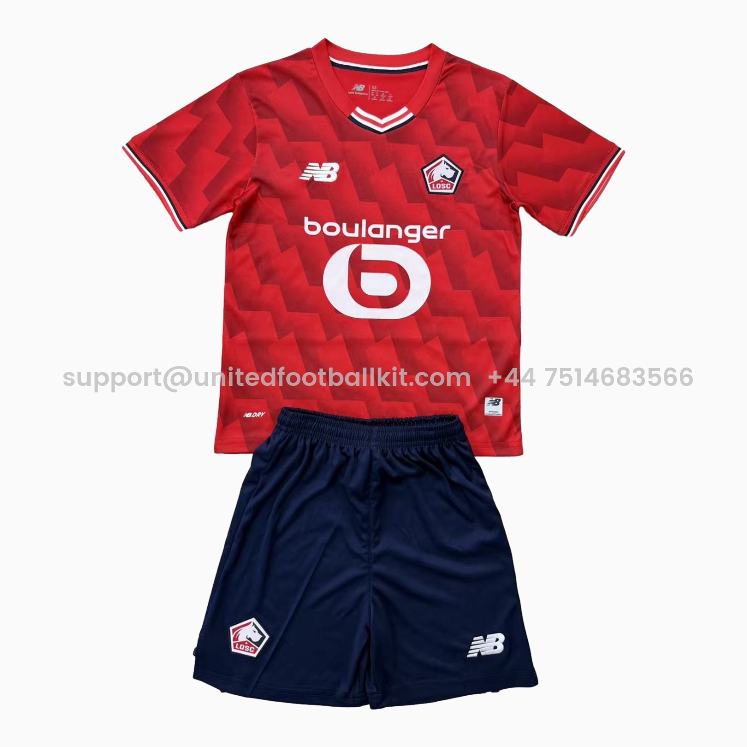 Unitedfootballkit.com | Lille 25-26 Home Men's Adult Jersey Set - Fans Version -Customize Name, Number and Patch | Worldwide Shipping