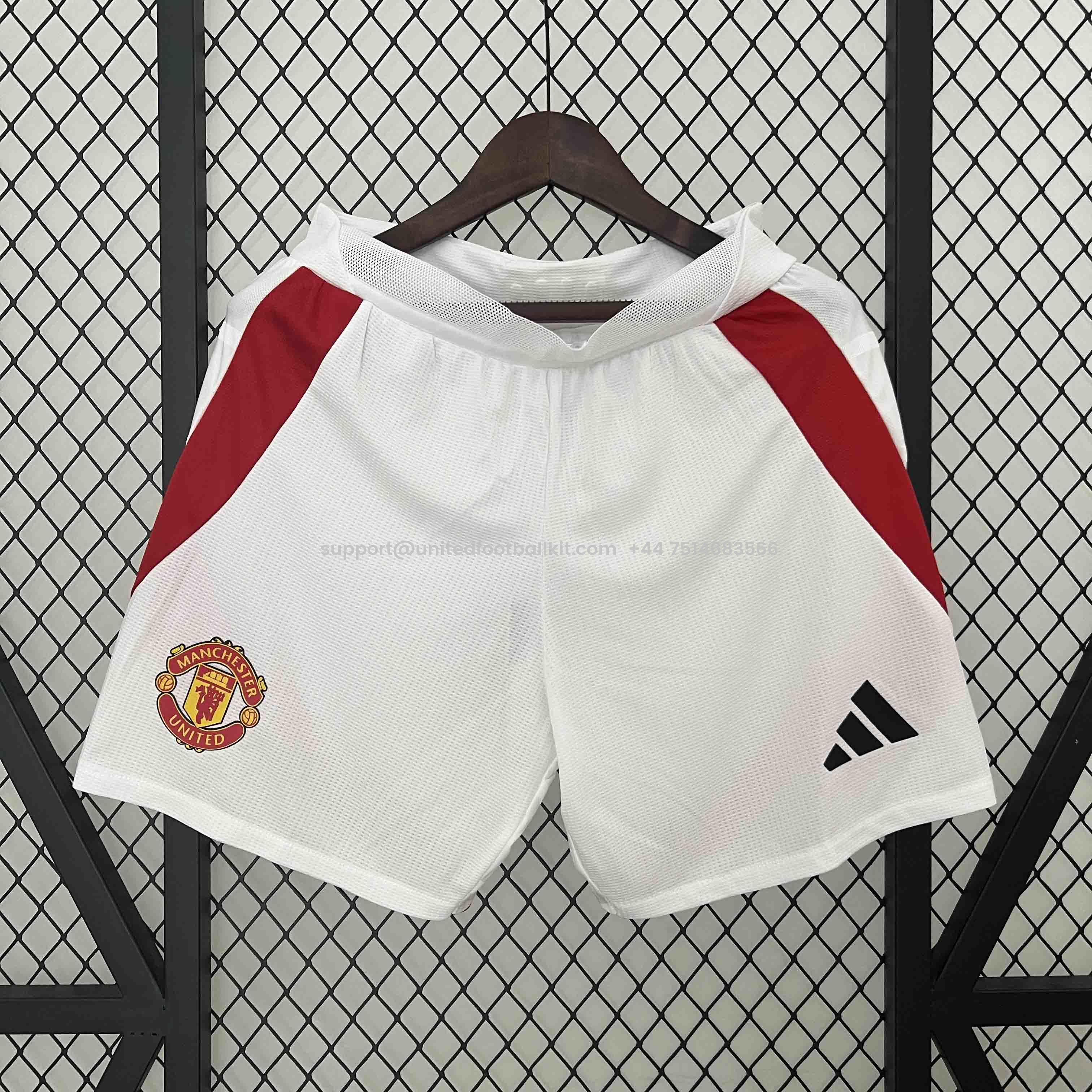 Unitedfootballkit.com | Manchester United 2024-25 Home Shorts - Player Version -Customize Name, Number and Patch | Worldwide Shipping