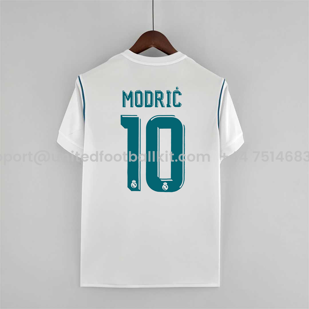 Unitedfootballkit.com | Retro Real Madrid 17-18 Home Jersey - with Champions League Final Final -Customize Name, Number and Patch | Worldwide Shipping