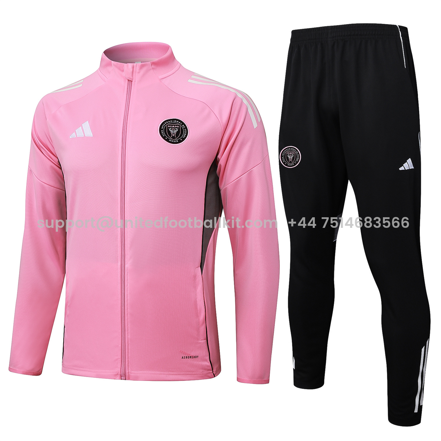 Unitedfootballkit.com | INT M.A.M 25-26 Jacket Training Tracksuit - Pink Top and Black Pants -Customize Name, Number and Patch | Worldwide Shipping