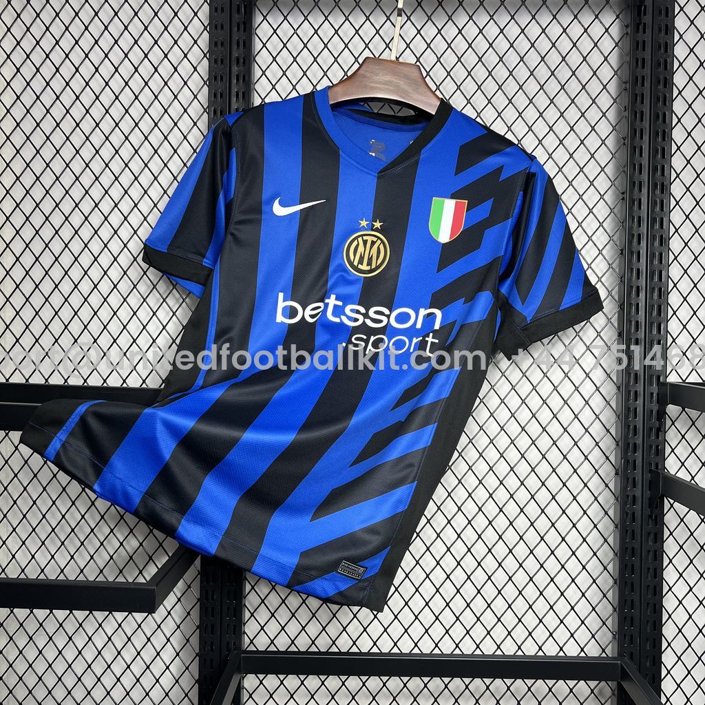 Unitedfootballkit.com | Inter Milan 24-25 Home Stadium Jersey - Fans Version -Customize Name, Number and Patch | Worldwide Shipping
