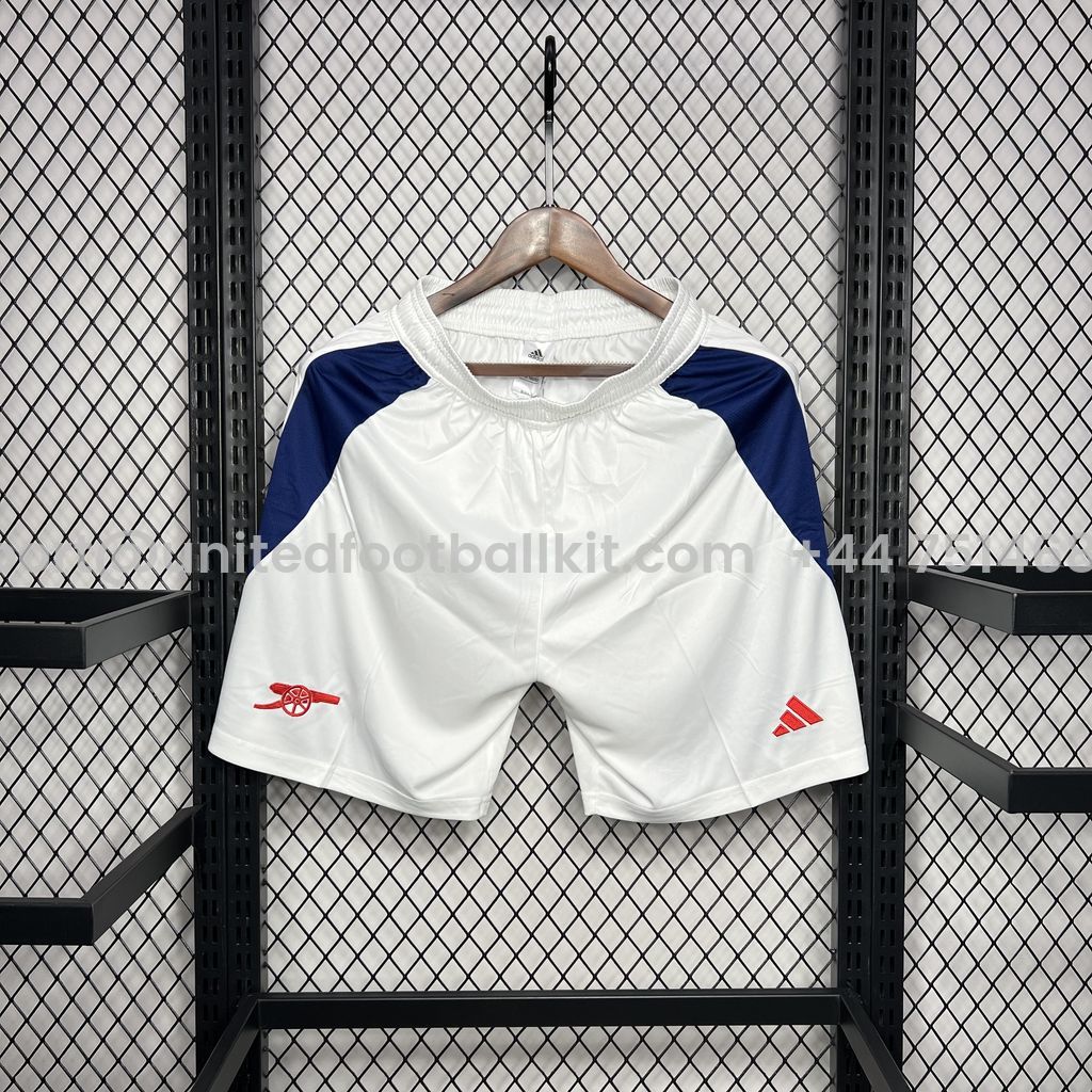 Unitedfootballkit.com | Arsenal 24-25 Home Shorts - Fans Version -Customize Name, Number and Patch | Worldwide Shipping