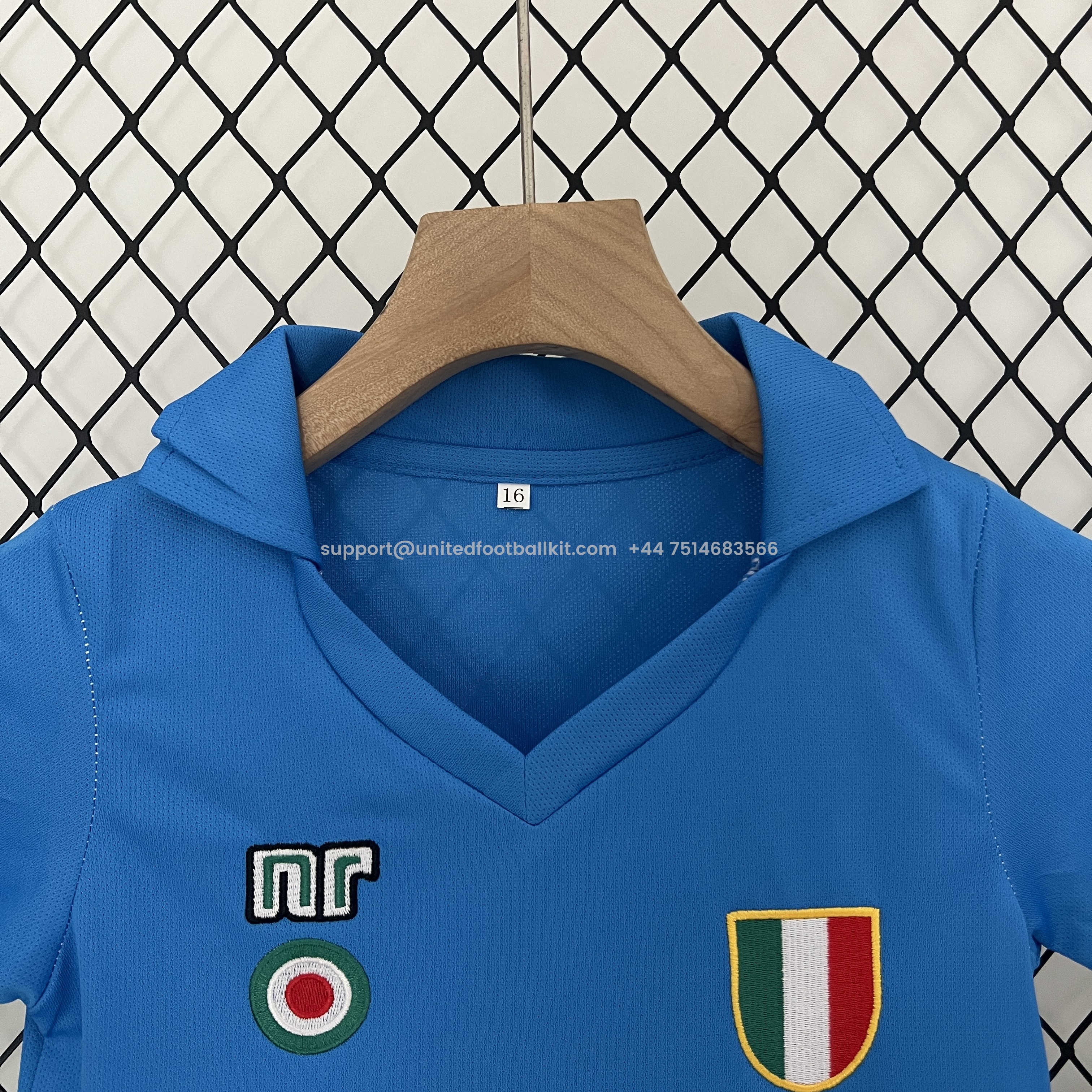 Unitedfootballkit.com | Retro Napoli 1987-88 Home Stadium Kids Kit -Customize Name, Number and Patch | Worldwide Shipping