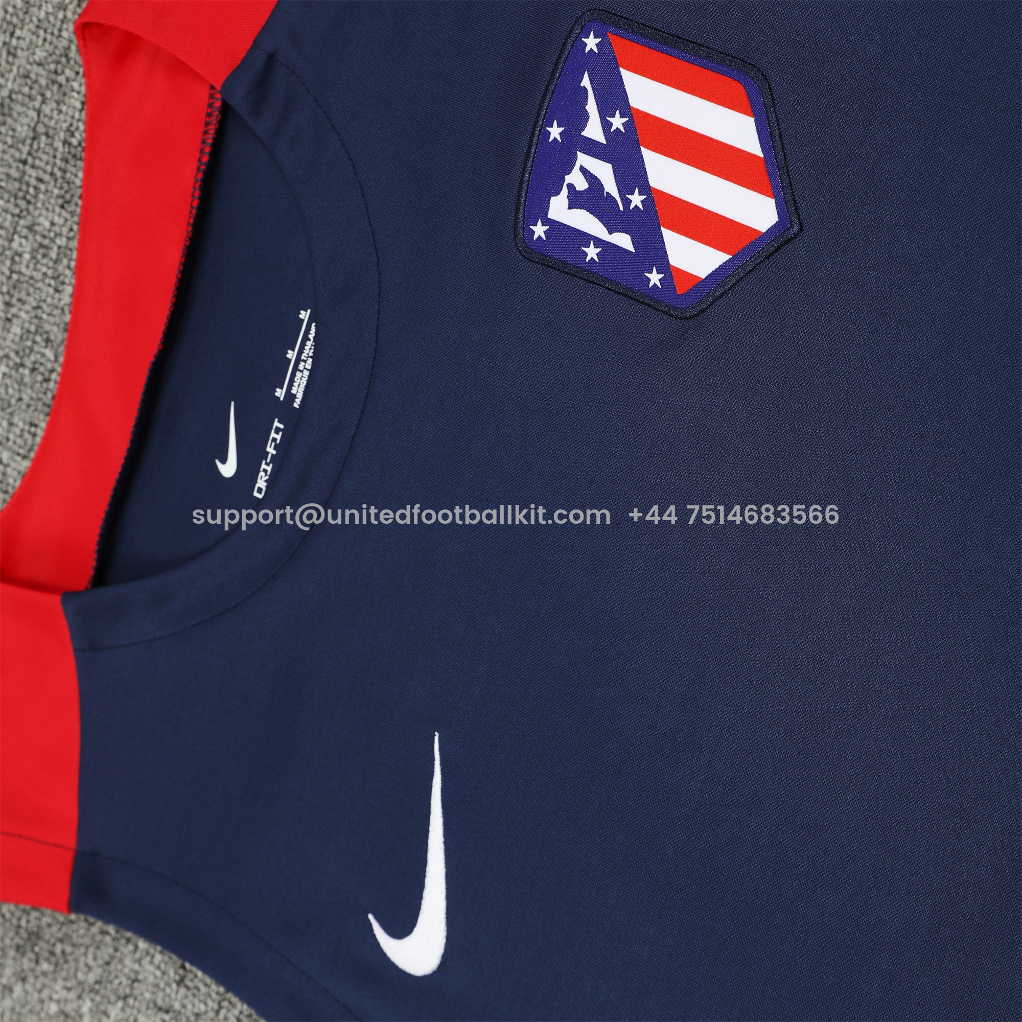 Unitedfootballkit.com | Atletico Madrid 24-25 Vest Training Set - Deep Blue -Customize Name, Number and Patch | Worldwide Shipping
