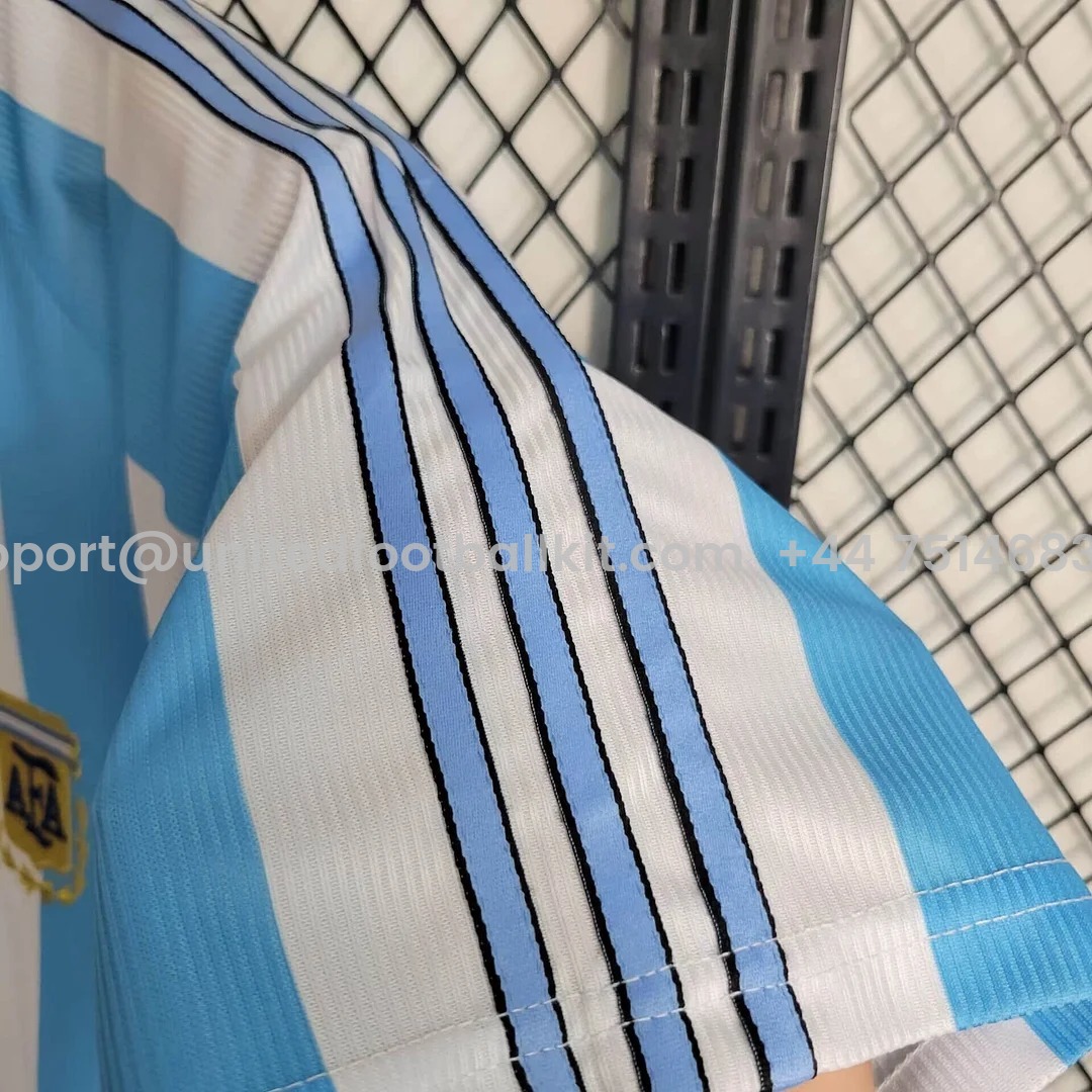 Unitedfootballkit.com | Retro Argentina 1998 Home Stadium Jersey -Customize Name, Number and Patch | Worldwide Shipping