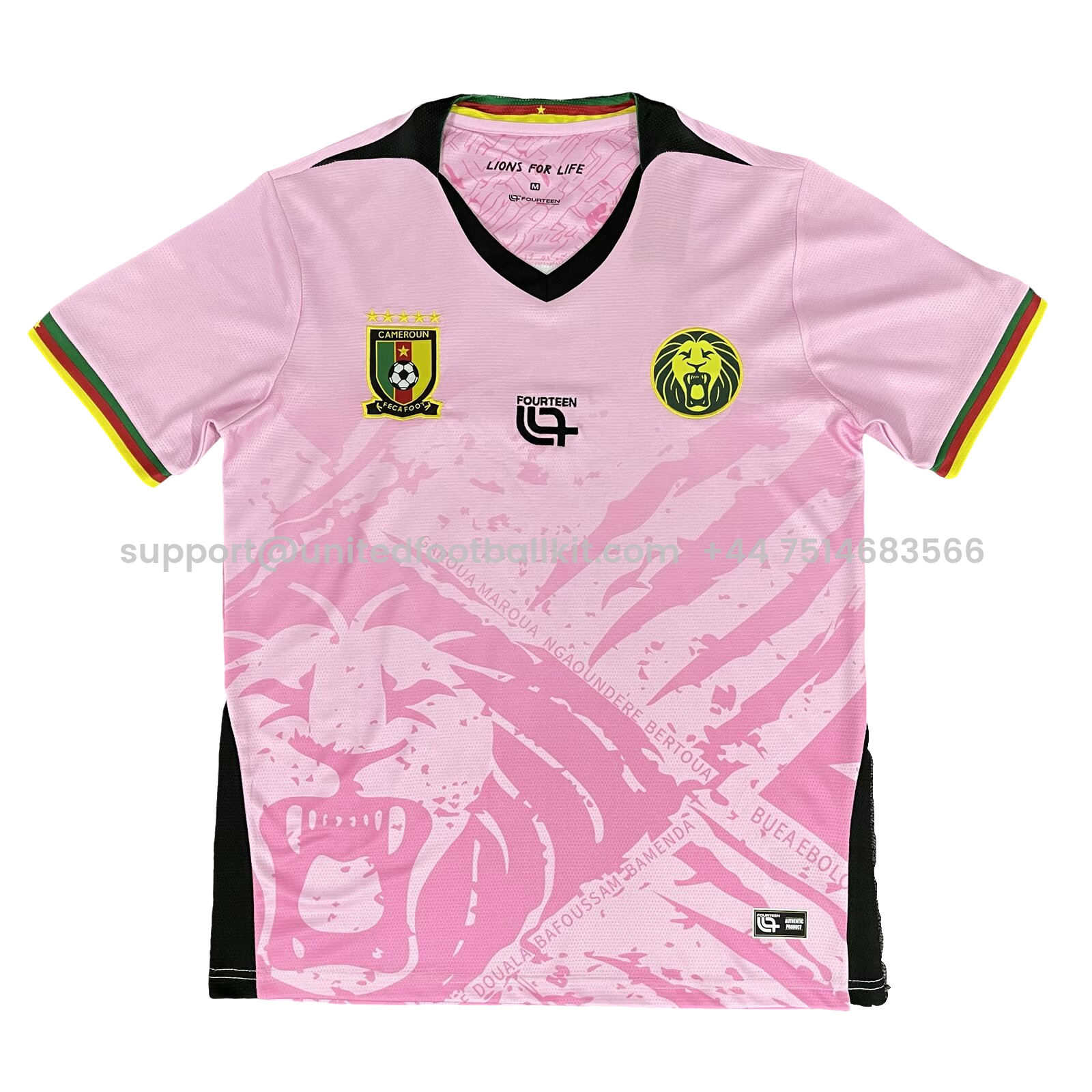 Unitedfootballkit.com | Cameroon 25-26 Pink Training Jersey - Fans Version -Customize Name, Number and Patch | Worldwide Shipping