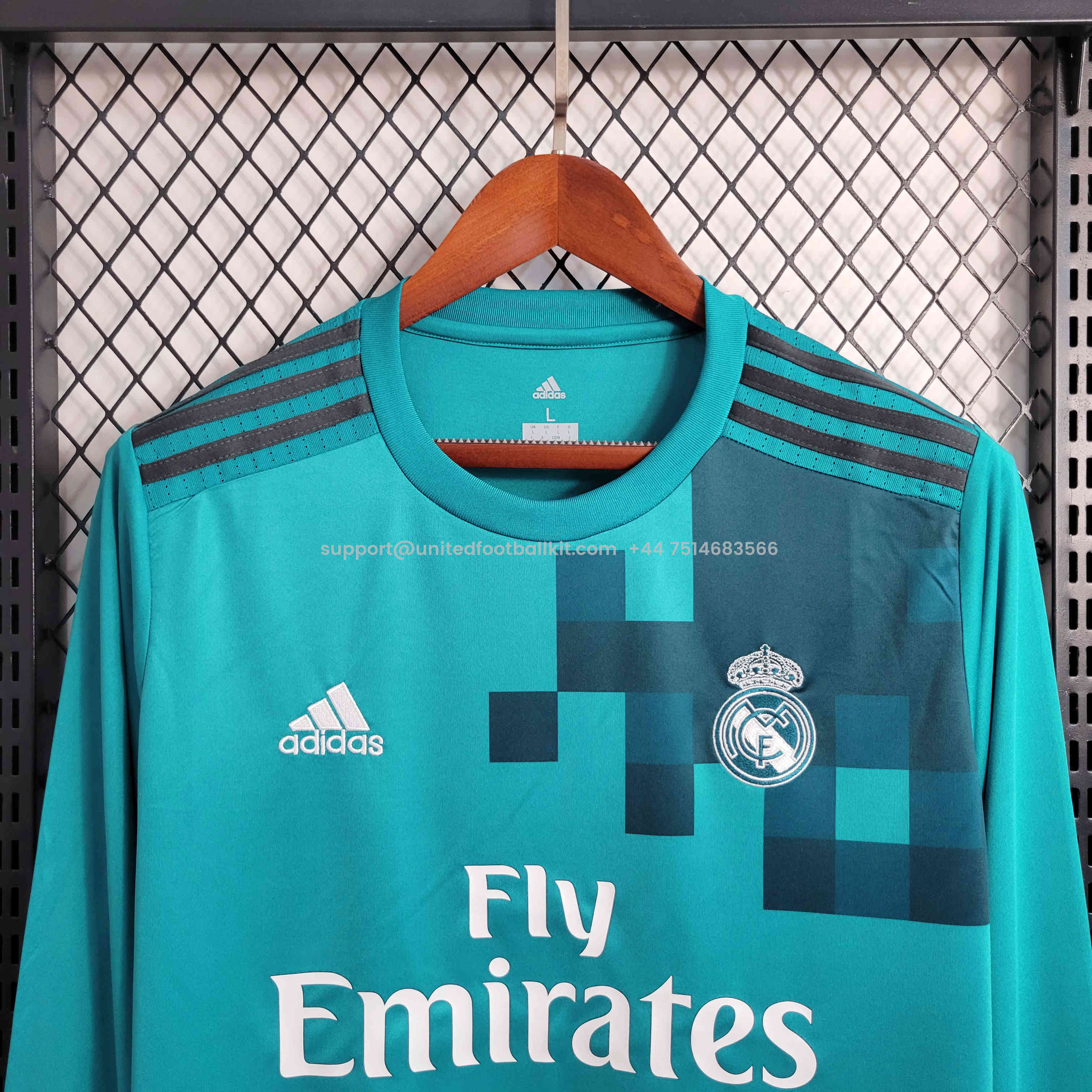Unitedfootballkit.com | Retro Real Madrid 17-18 Third Long Sleeve Jersey -Customize Name, Number and Patch | Worldwide Shipping
