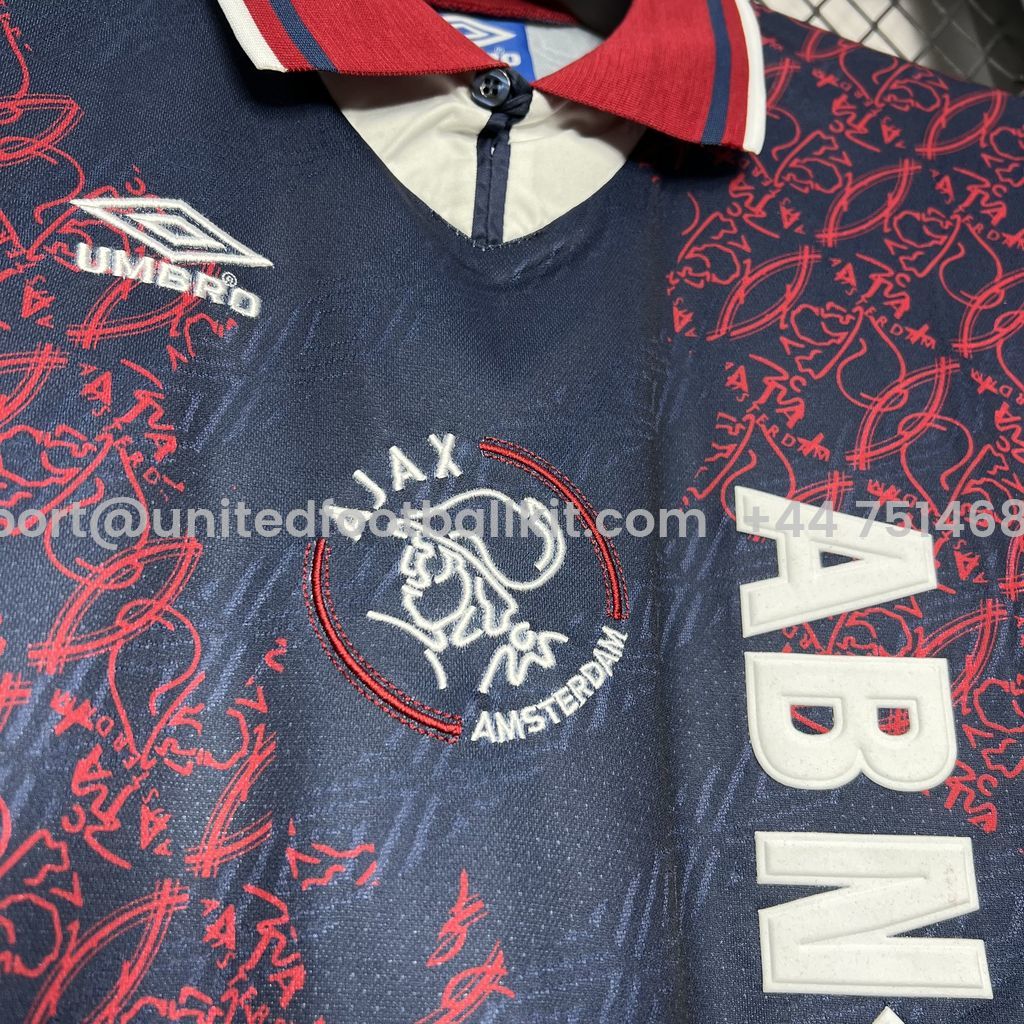 Unitedfootballkit.com | Retro Ajax 1994-95 Away Jersey -Customize Name, Number and Patch | Worldwide Shipping