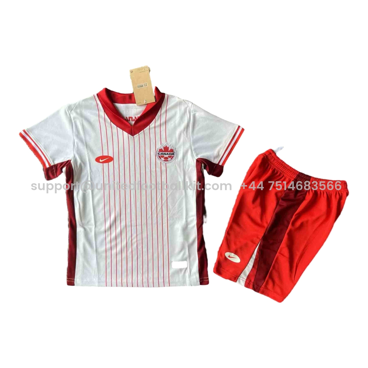 Unitedfootballkit.com | Canada 2024 Away Kids Kit -Customize Name, Number and Patch | Worldwide Shipping