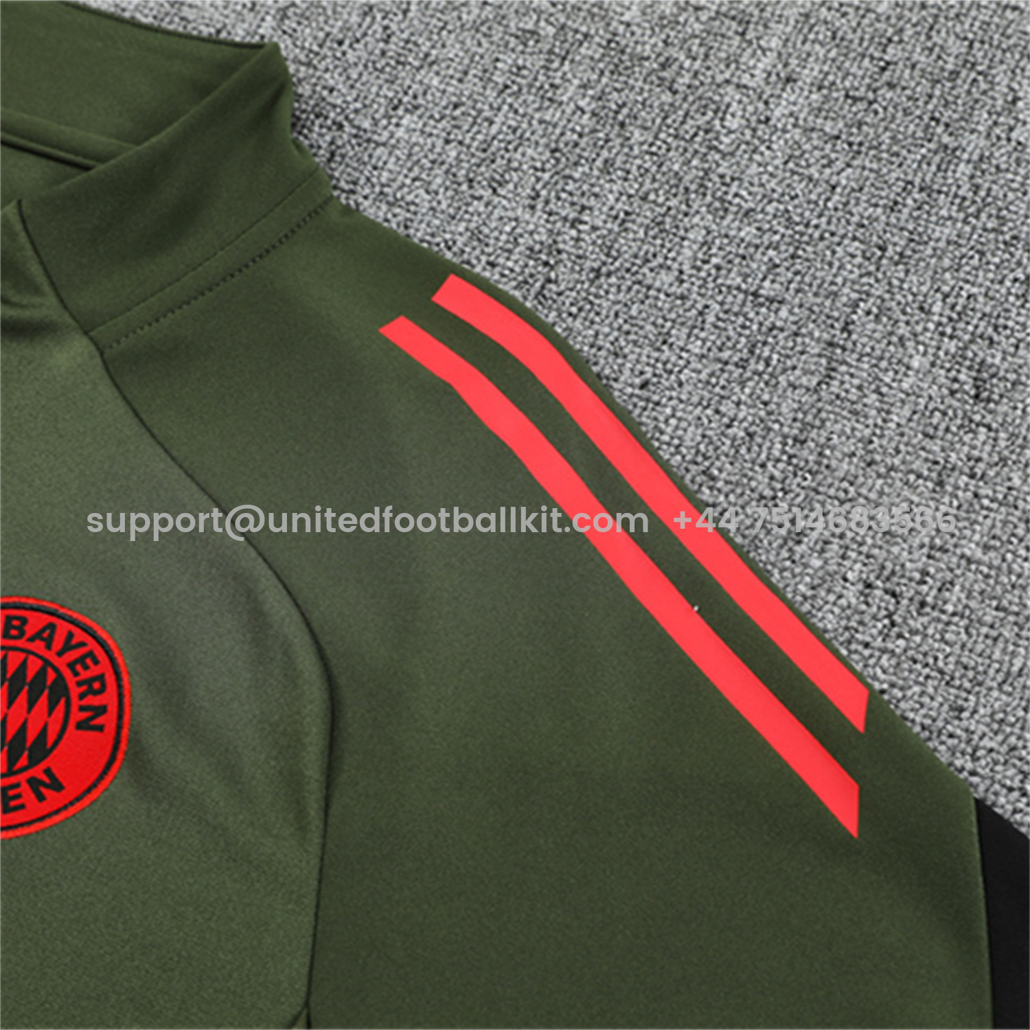 Unitedfootballkit.com | Bayern Munich 25-26 Kid Long Sleeves Training Set - Green Top & Black Pants -Customize Name, Number and Patch | Worldwide Shipping
