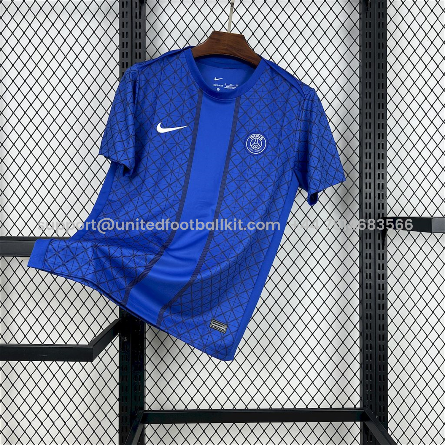 Unitedfootballkit.com | Paris Saint-Germain PSG 25-26 Blue Pre-Match Training Jersey - Fans Version -Customize Name, Number and Patch | Worldwide Shipping