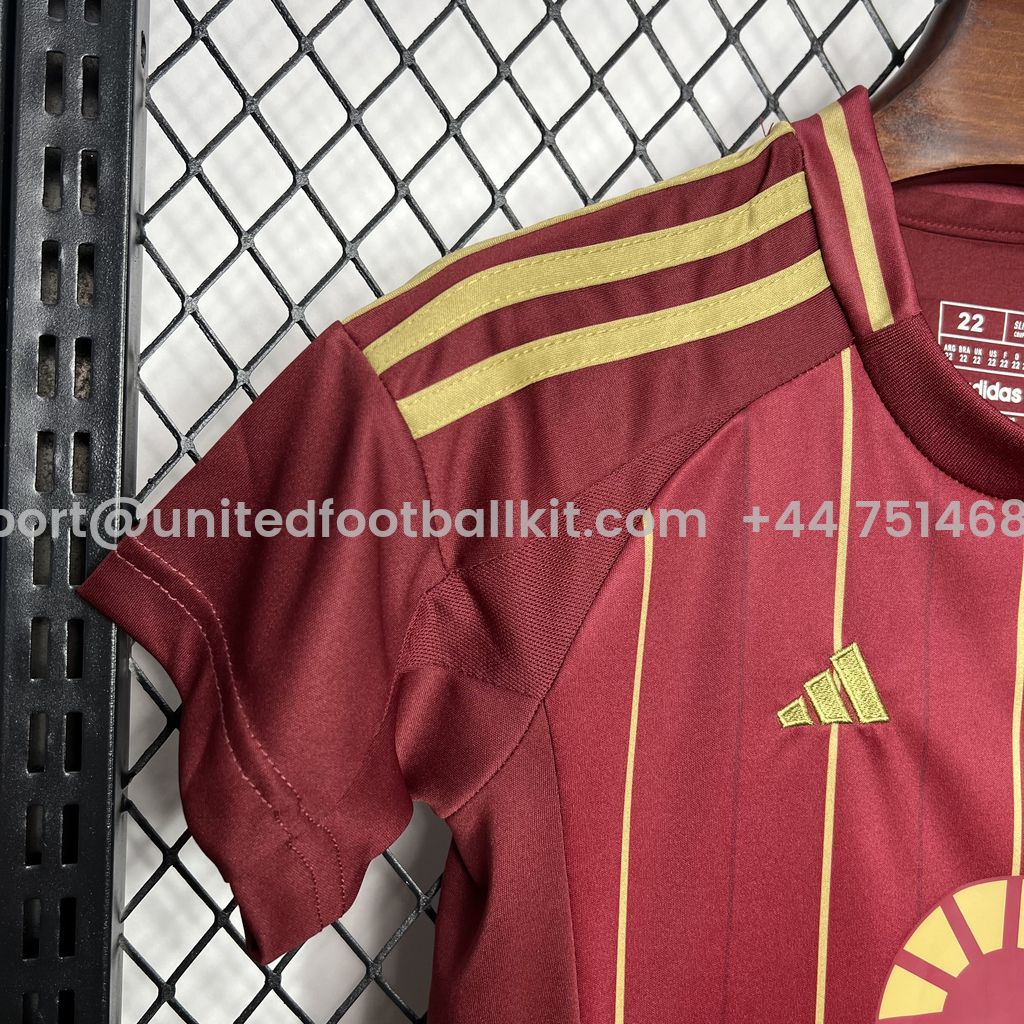 Unitedfootballkit.com | AS Roma 24-25 Home Stadium Kids Kit -Customize Name, Number and Patch | Worldwide Shipping
