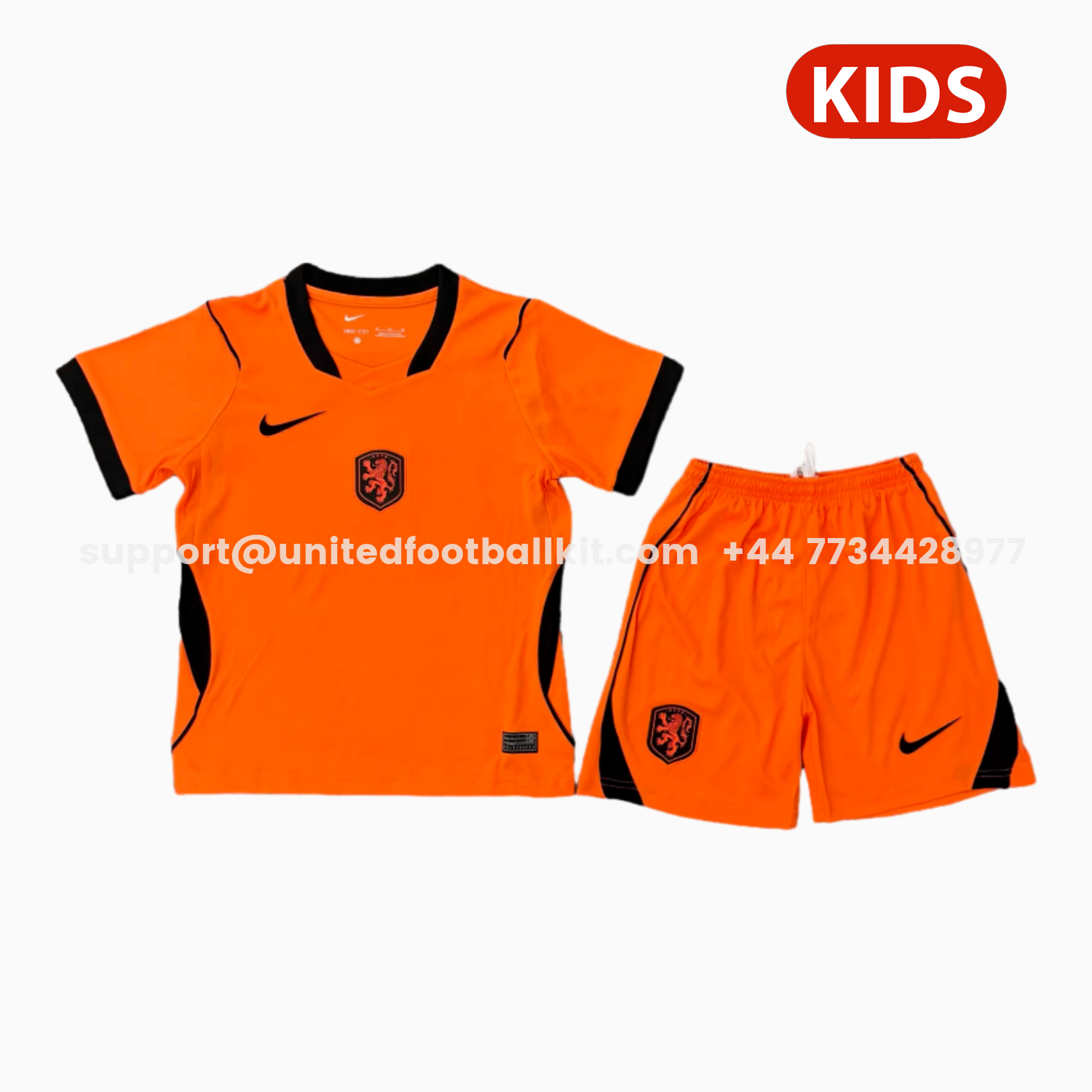 Unitedfootballkit.com | Netherlands 2026 Home Kids Kit -Customize Name, Number and Patch | Worldwide Shipping
