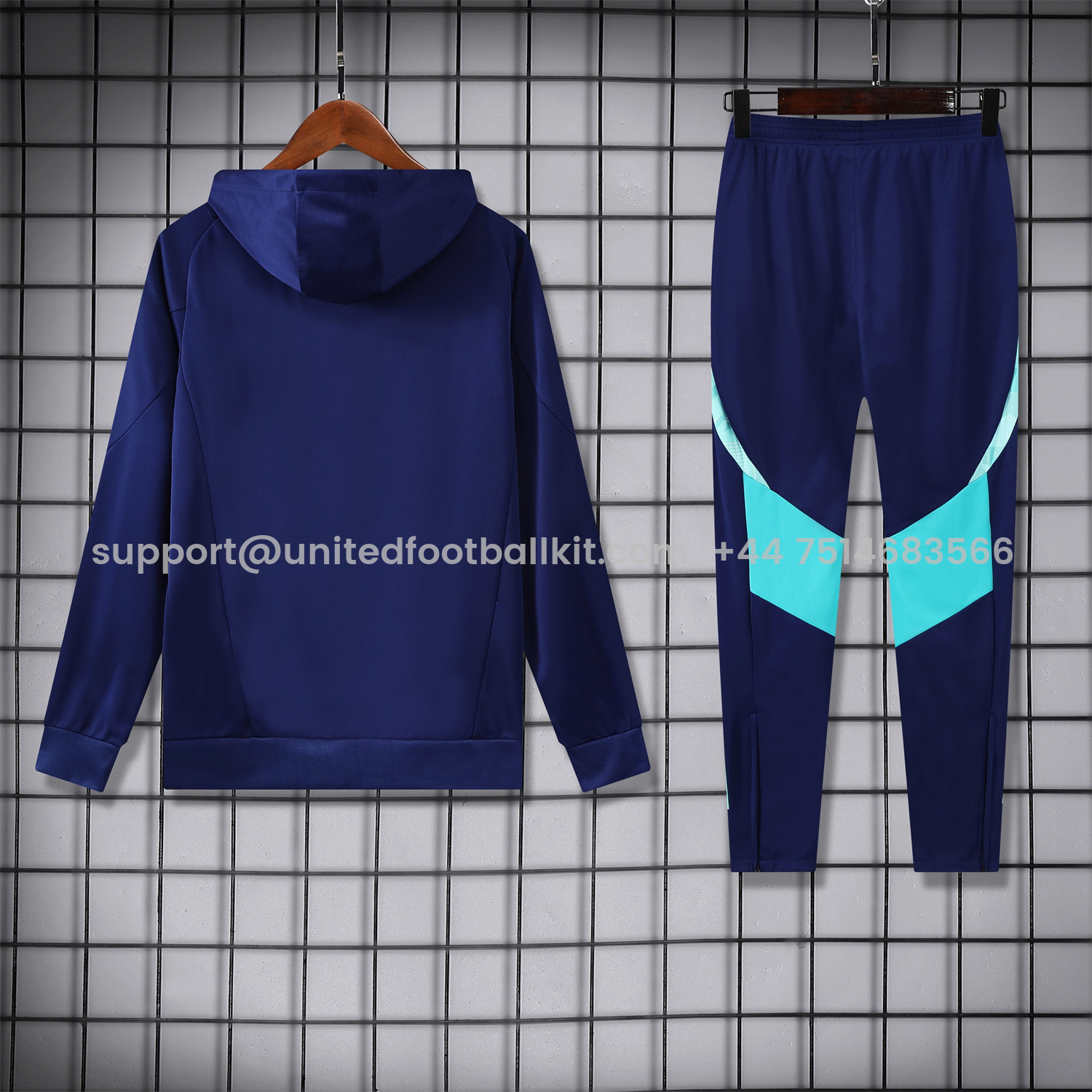 Unitedfootballkit.com | Flamengo 25-26 Training Hoodie Set - Royal Blue Top and Pants -Customize Name, Number and Patch | Worldwide Shipping