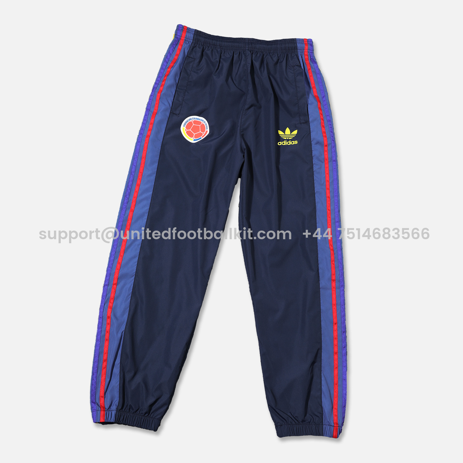 Unitedfootballkit.com | Colombia 24-25 Blue Throwback Windbreaker Suit - Jackets & Pants -Customize Name, Number and Patch | Worldwide Shipping