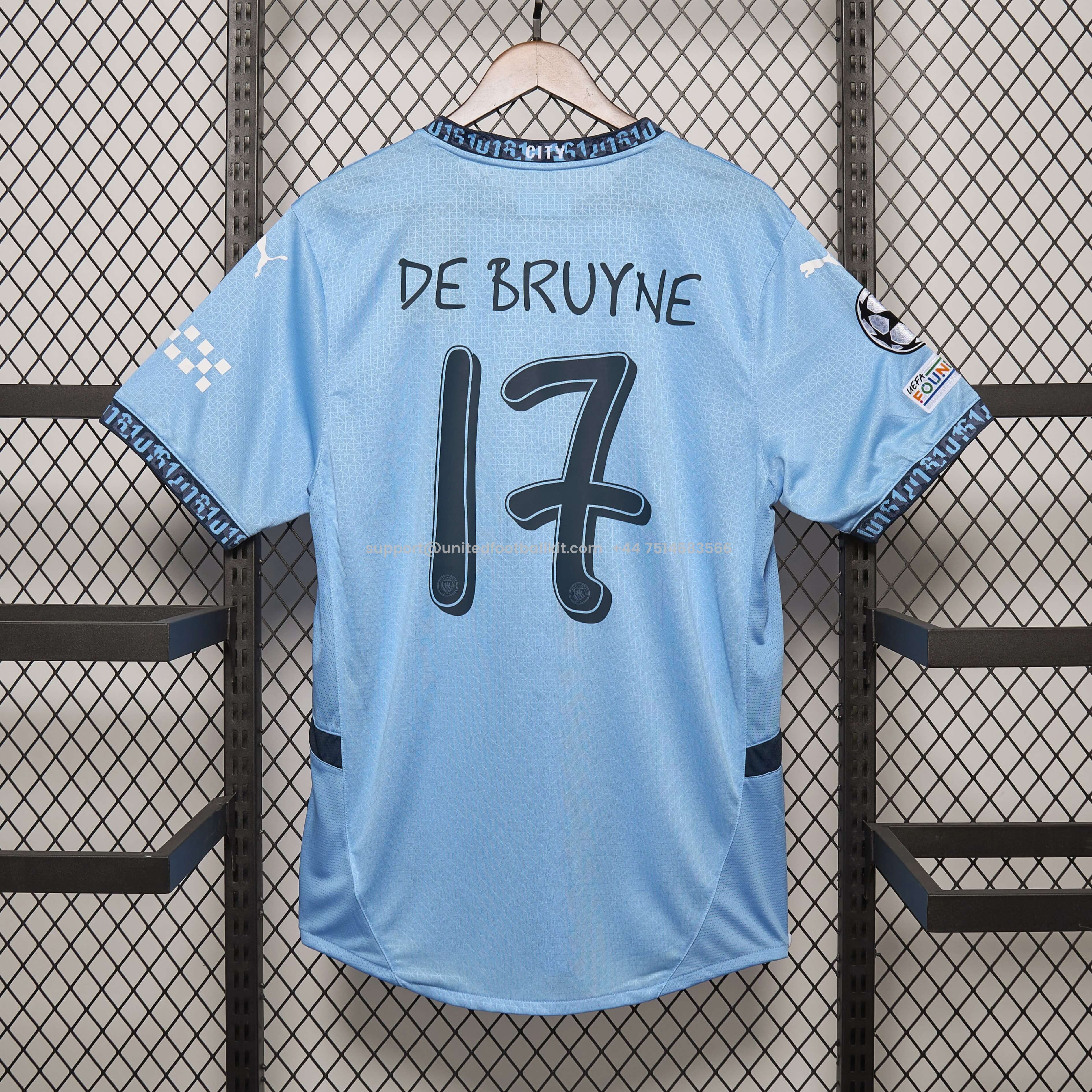 Unitedfootballkit.com | Manchester City 24-25 Home Stadium Jersey - Fans Version -Customize Name, Number and Patch | Worldwide Shipping